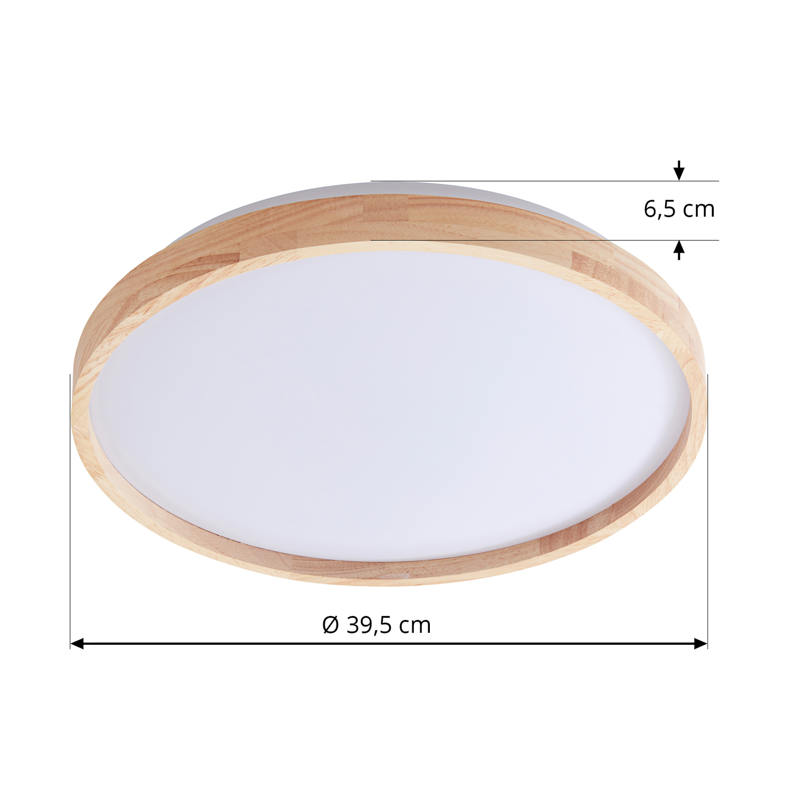 Lindby Mirren LED-Deckenleuchte Holz Ø39,5cm Smart