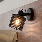 Segovia wall light, lampshade made of wooden rings