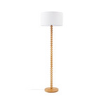 Lampe sur pied Karlie, blanc, bois, hauteur 155 cm, E27 - Lucande