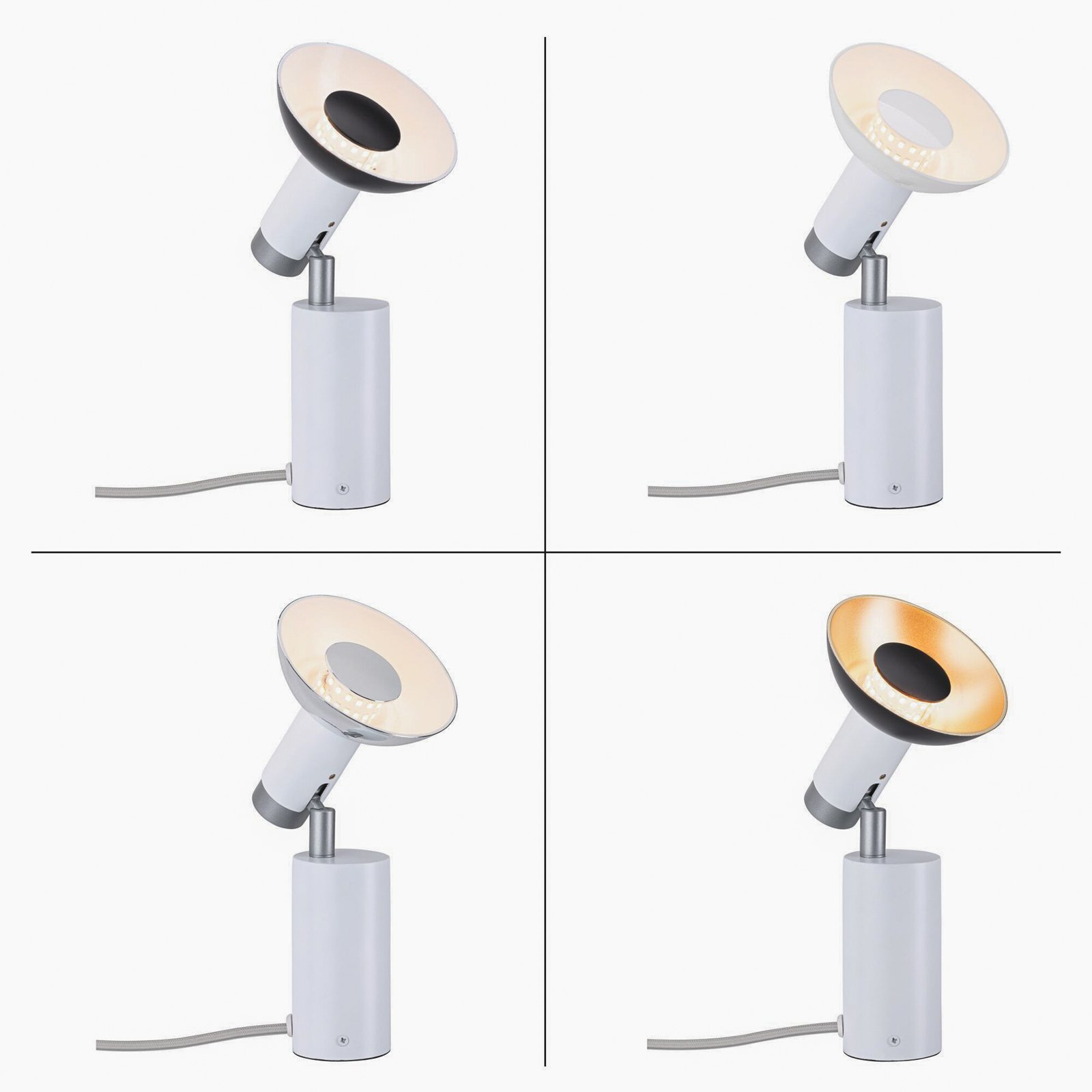 Paulmann Runa bordslampa, vit/grå