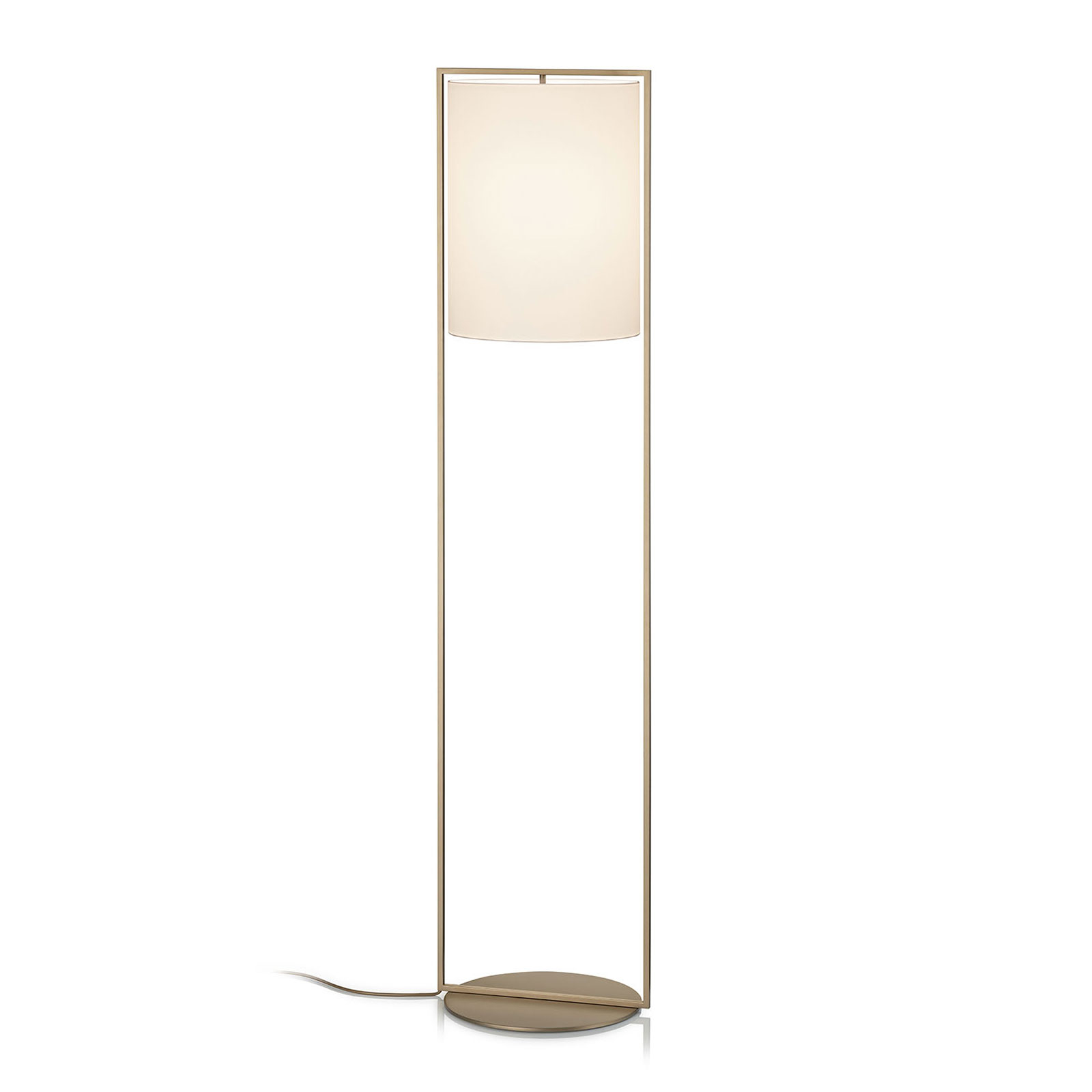 Knapstein Alva floor lamp bronze effect, white, foot dimmer, for Living / Dining Room, metal, chintz, E27, 40 W, energy efficiency: A++, H: 149 cm