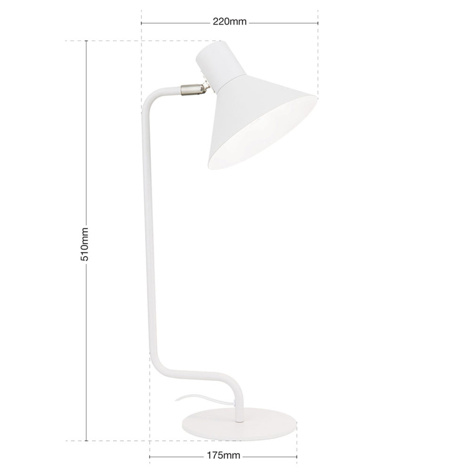 Bureaulamp Viktoria kop instelbaar wit