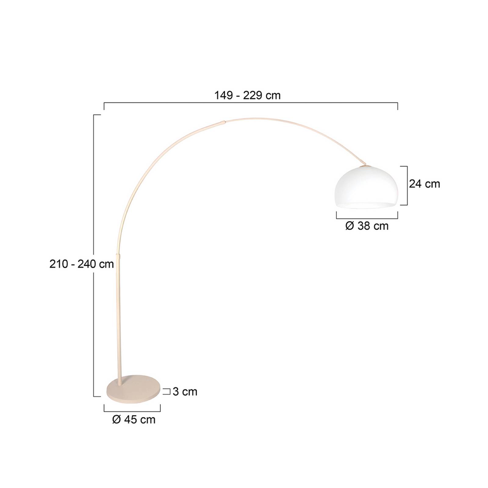 Steinhauer Stojací lampa Sparkled Light krémová/bílá, 240 cm plast