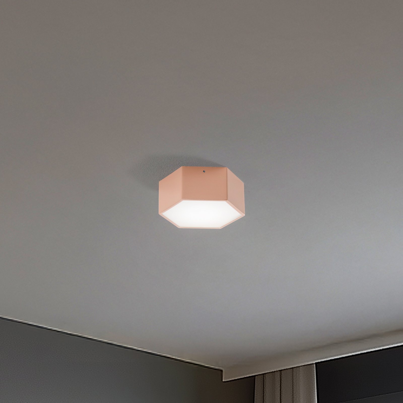 LED-Deckenleuchte Libre, pfirsichfarben, Stahl, 3.000 K