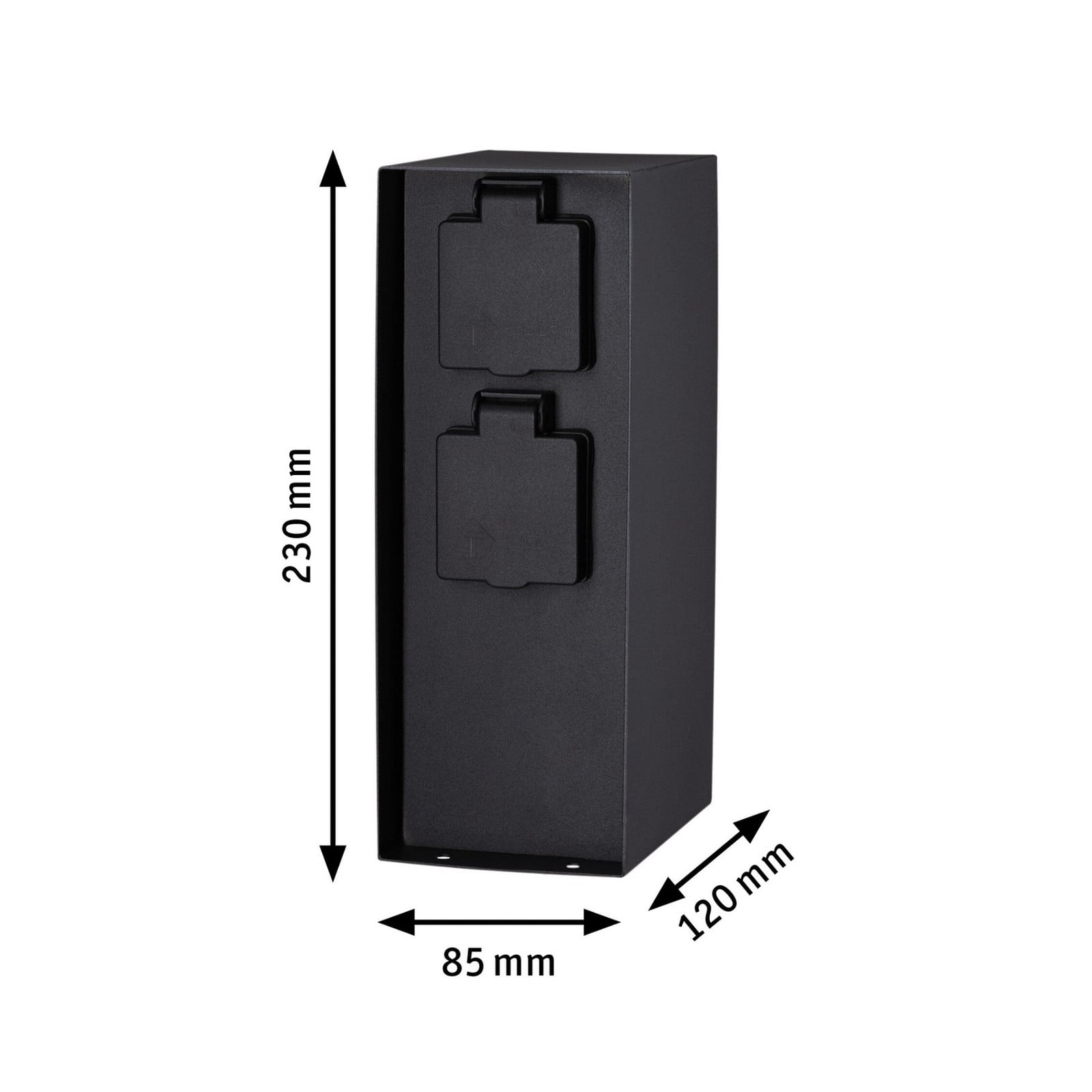 Paulmann soclu priză pilon de priză Rio 2gang timer - antracit - Metal