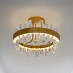 Triumph LED ceiling light, brass/clear, metal, glass, 2,700 K – By Rydéns