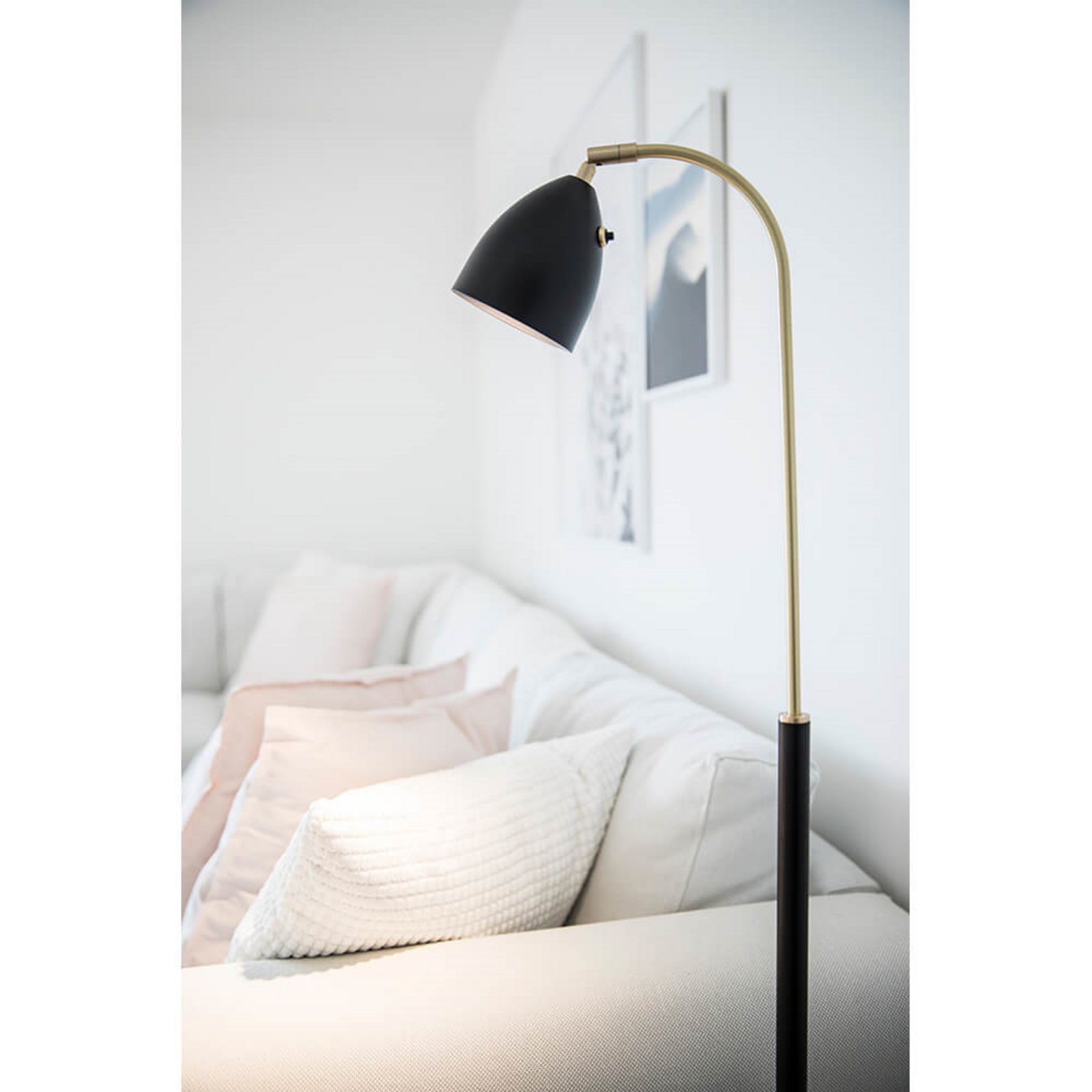 Deluxe Golvlampa Vit/Mässing LED - Belid