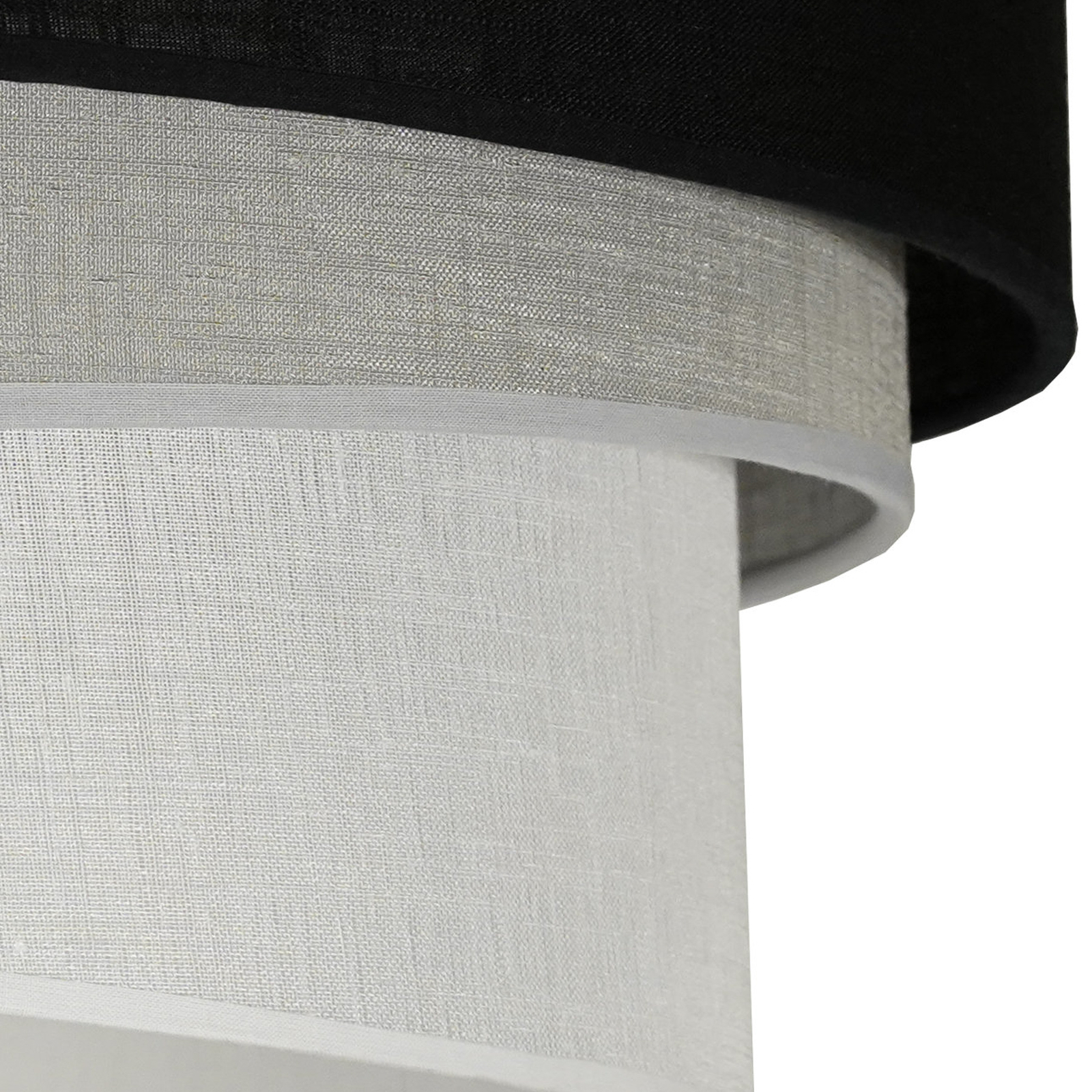 Plafondlamp Euluna Trio, zwart/grijs/wit, textiel, Ø 45 cm
