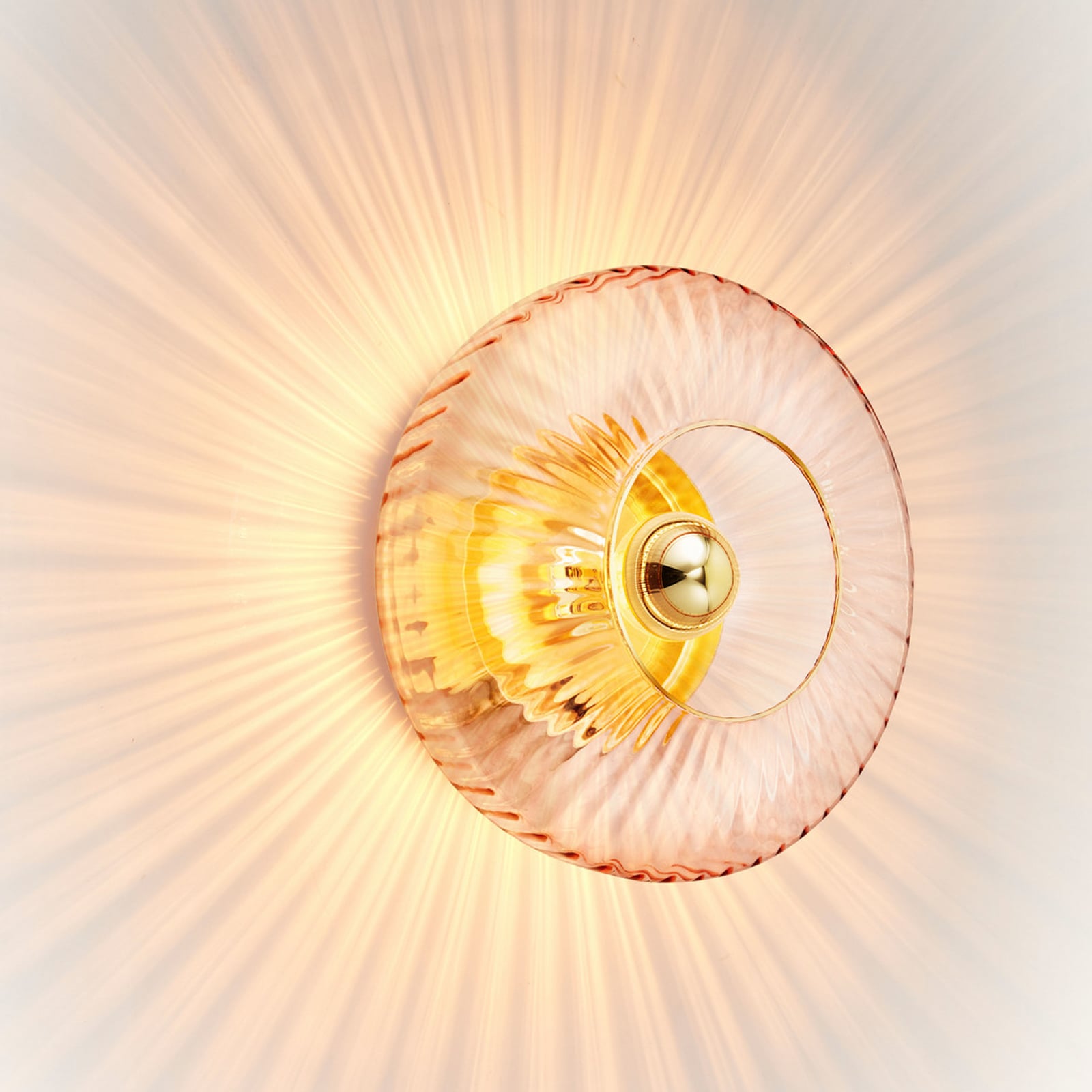 New Wave Optic Applique Murale XL Rose/Gold - Design By Us
