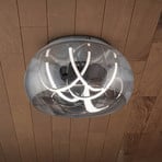 Malou LED ceiling light, glass, CCT, remote control