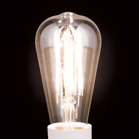 LED-Rustikalampe E27 7W, warmweiß, dimmbar