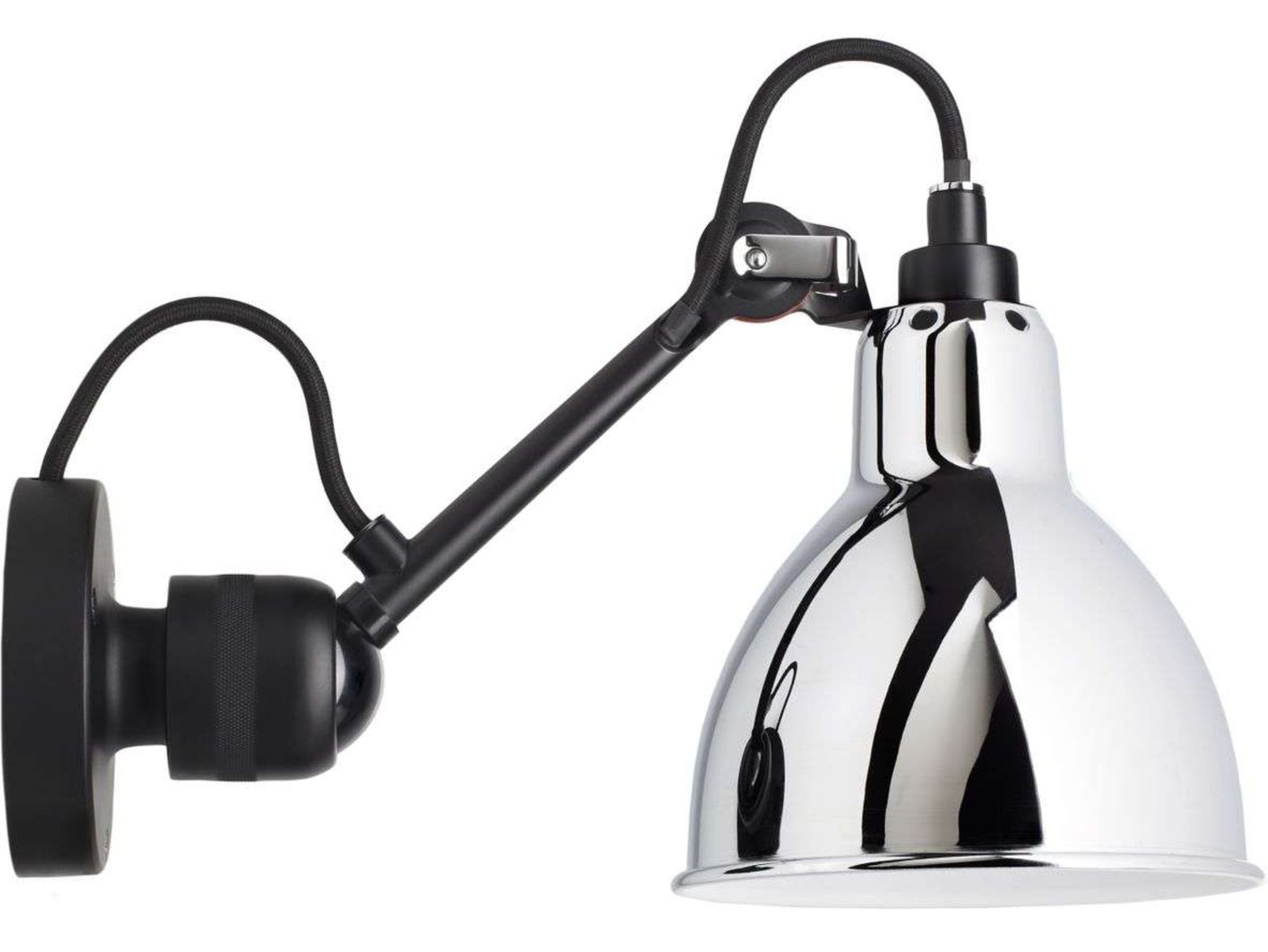 304 Candeeiro de Parede Black/Chrome - Lampe Gras