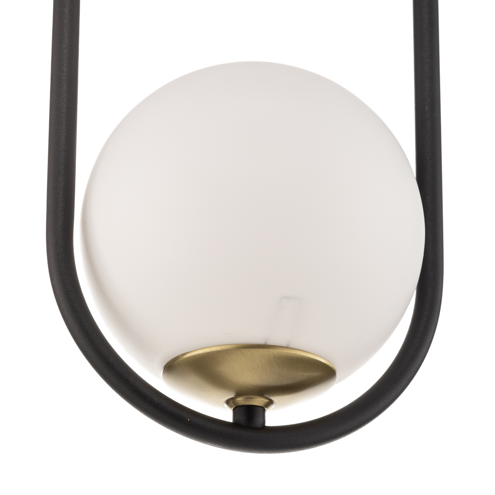 Hanglamp Samba, opaalglas/zwart 1-lamp