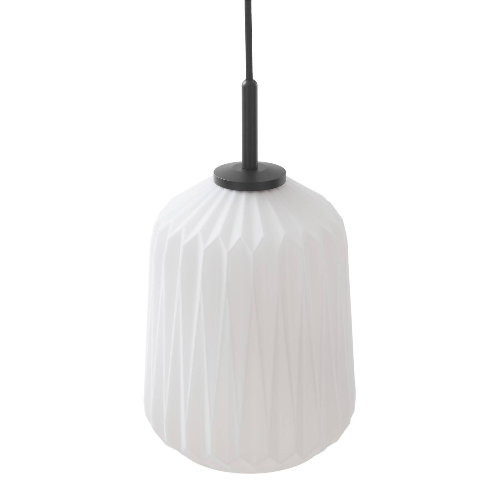 Lampa wisząca Lucande Lirien, czarna, szkło, Ø 20 cm