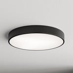 Cleo 600 ceiling lamp, black, sensor, IP20, Ø 60 cm, metal