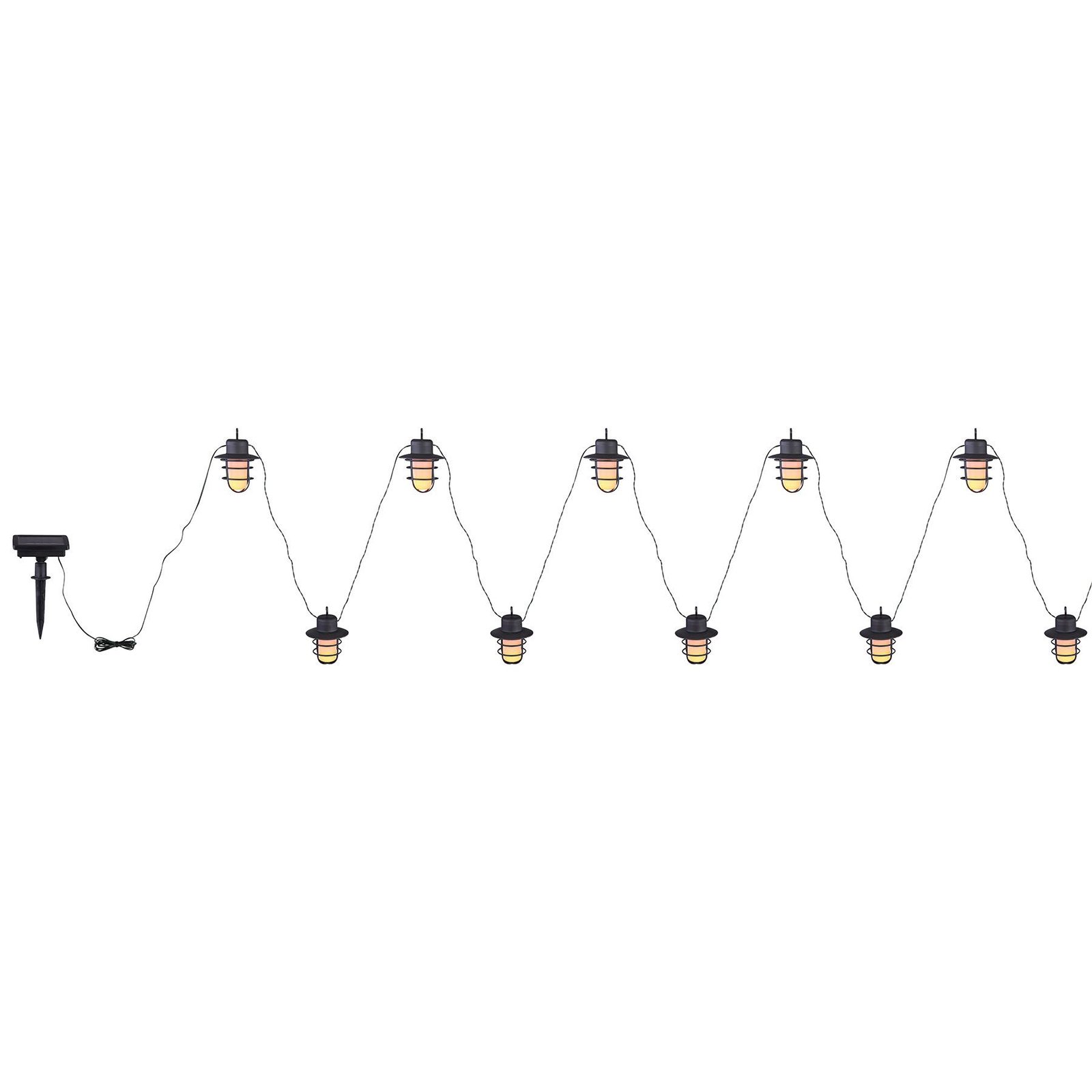 Cadena de luces LED solar 33059F con 10 faroles