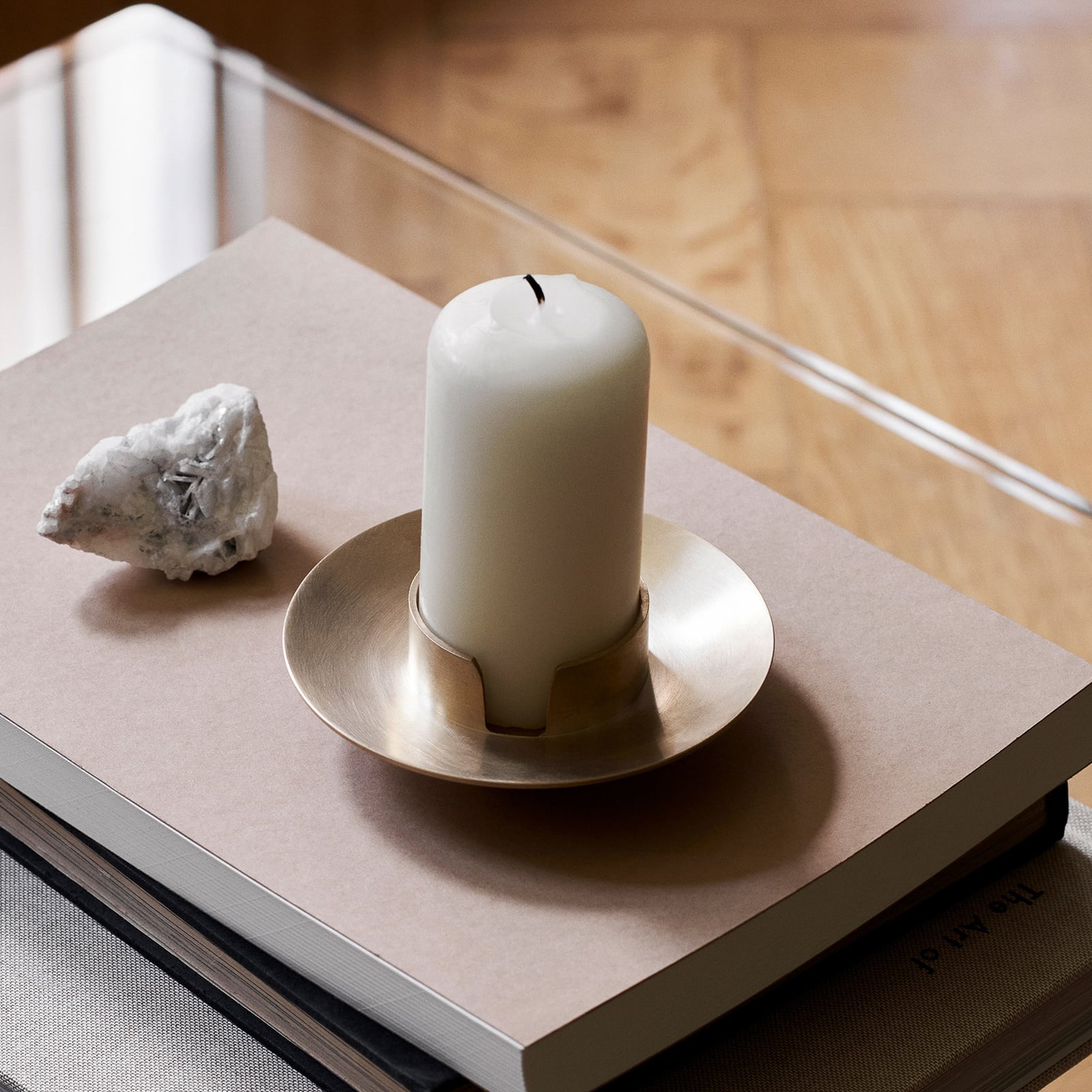 Block lysestage, poleret, messing, Ø 11 cm - ferm LIVING