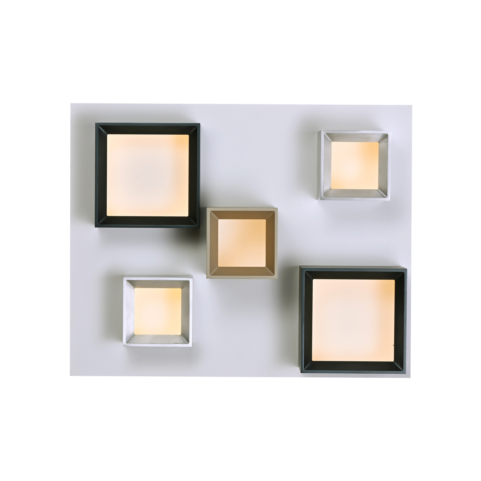 LED-stropna svetilka PURE Manhatten, večbarvna, 5-žarilna, CCT