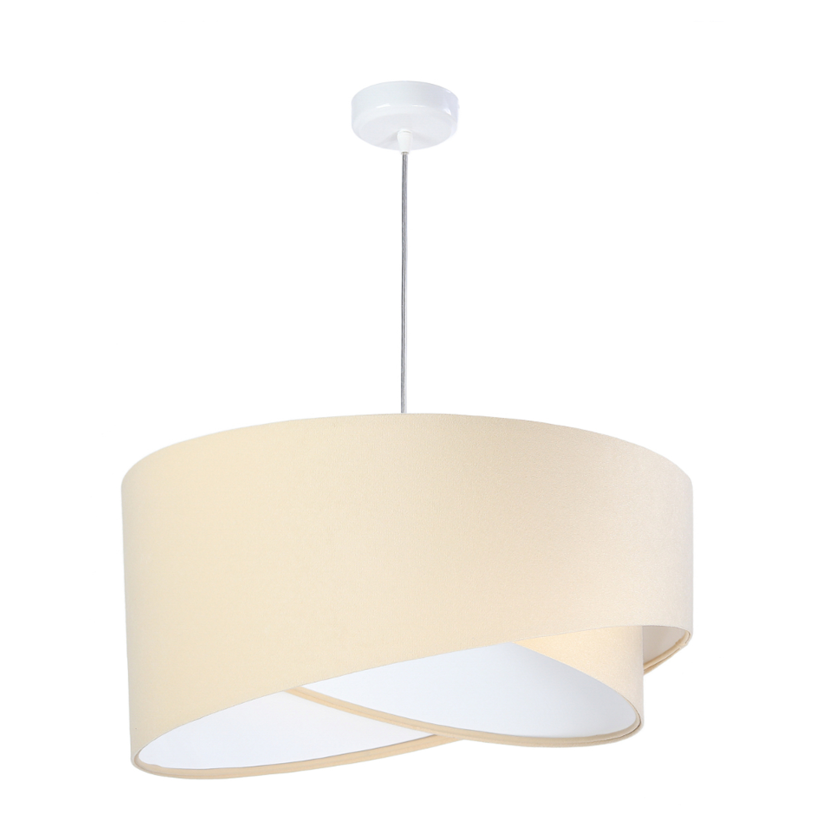 Hanglamp Vivien, tweekleurig, beige/wit