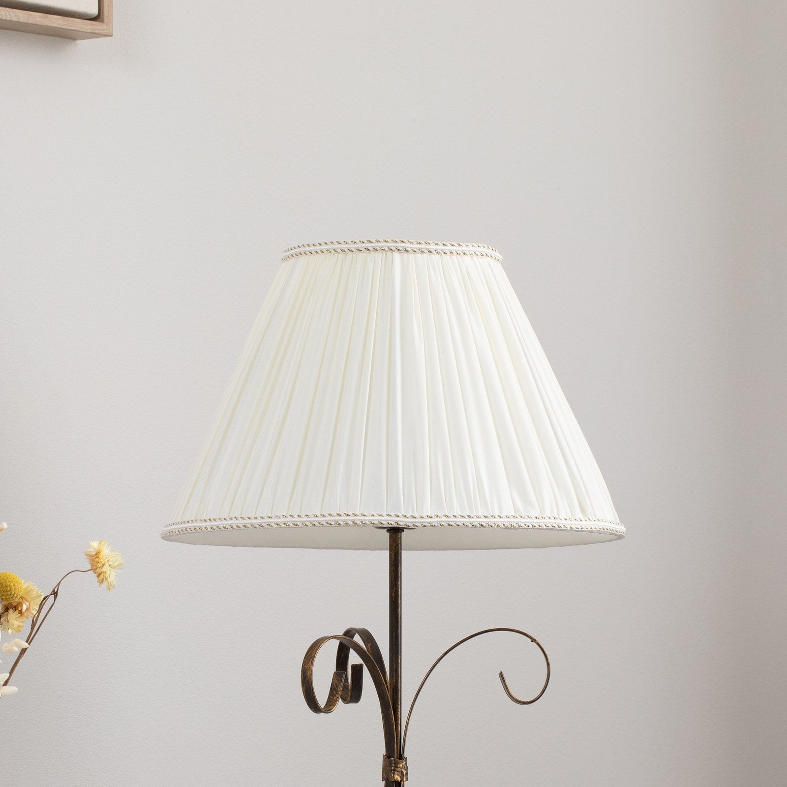 Stolová lampa Grande Odino, 1-pl., bronzová, textil