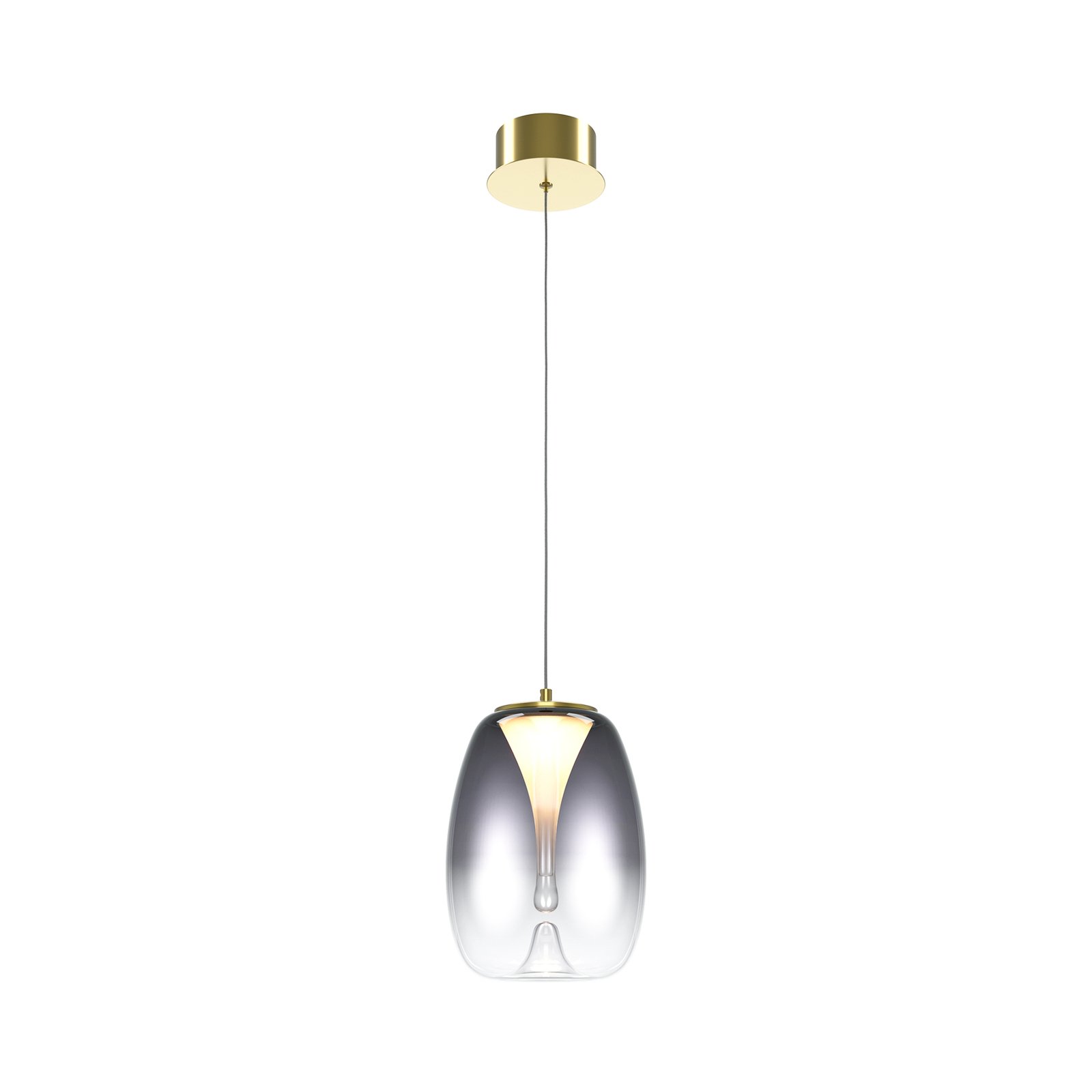 Maytoni LED pendant light Splash, smoke grey, Ø 20 cm, glass