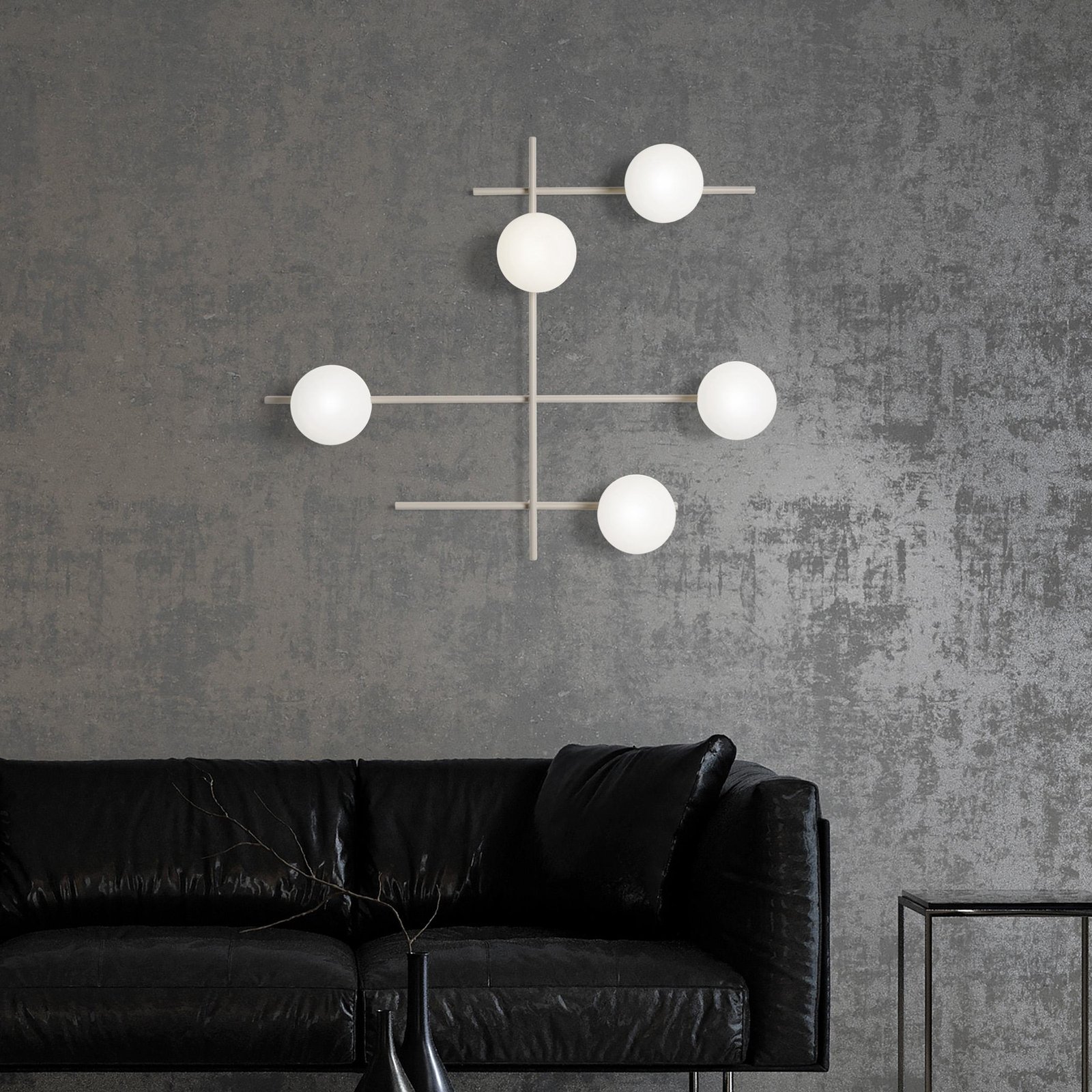 Mikado aplique de pared, cipria/blanco, 5 luces, cristal, metal