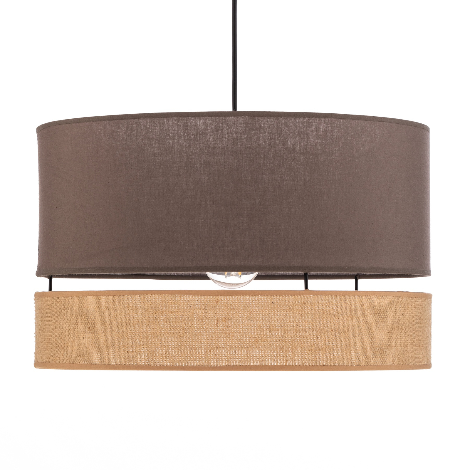 Euluna Levo pendant light Ø 40 cm jute/earth brown