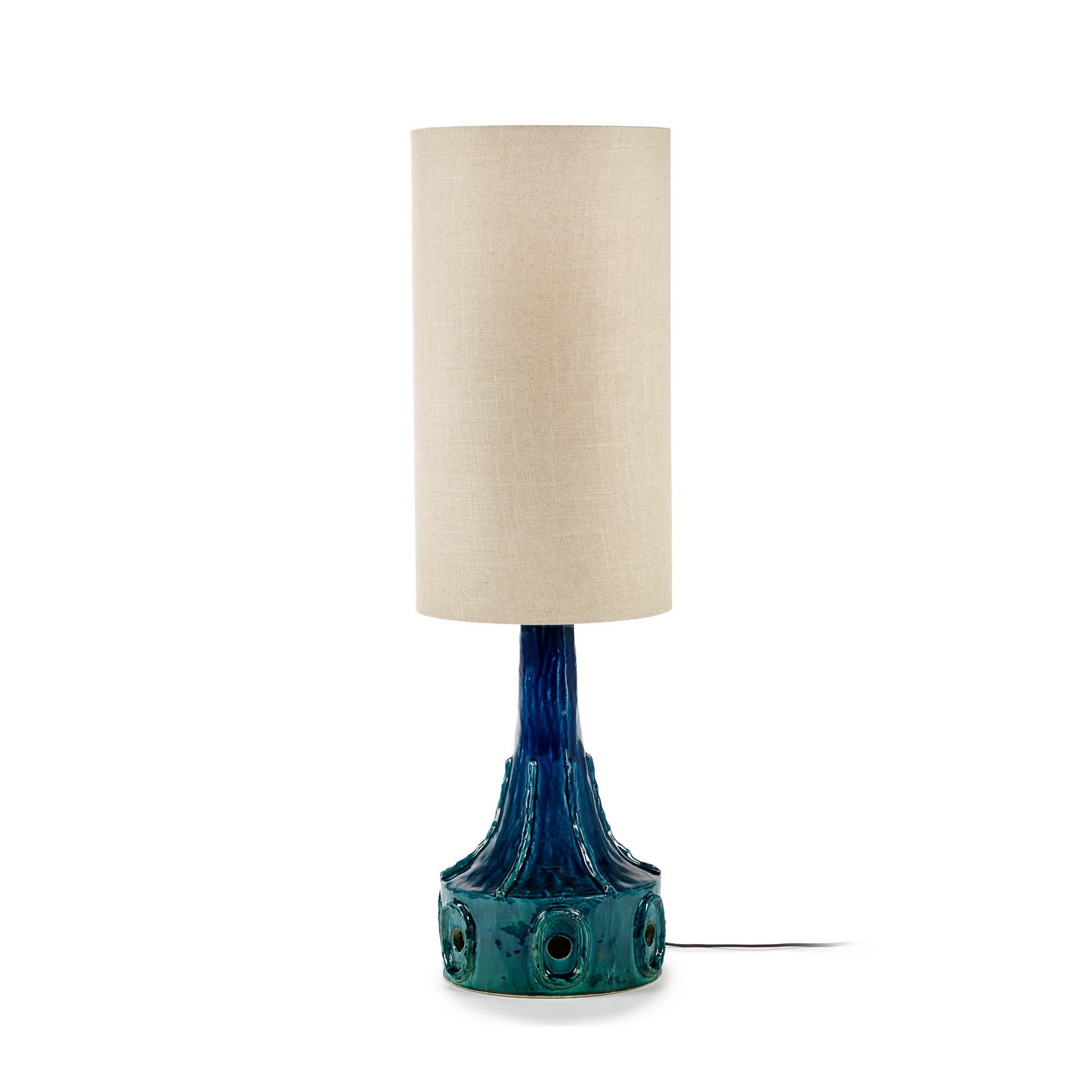 DARK BLUE GEORGIA bordlampe, mørkeblå, keramik, tekstil, 116 cm – Serax