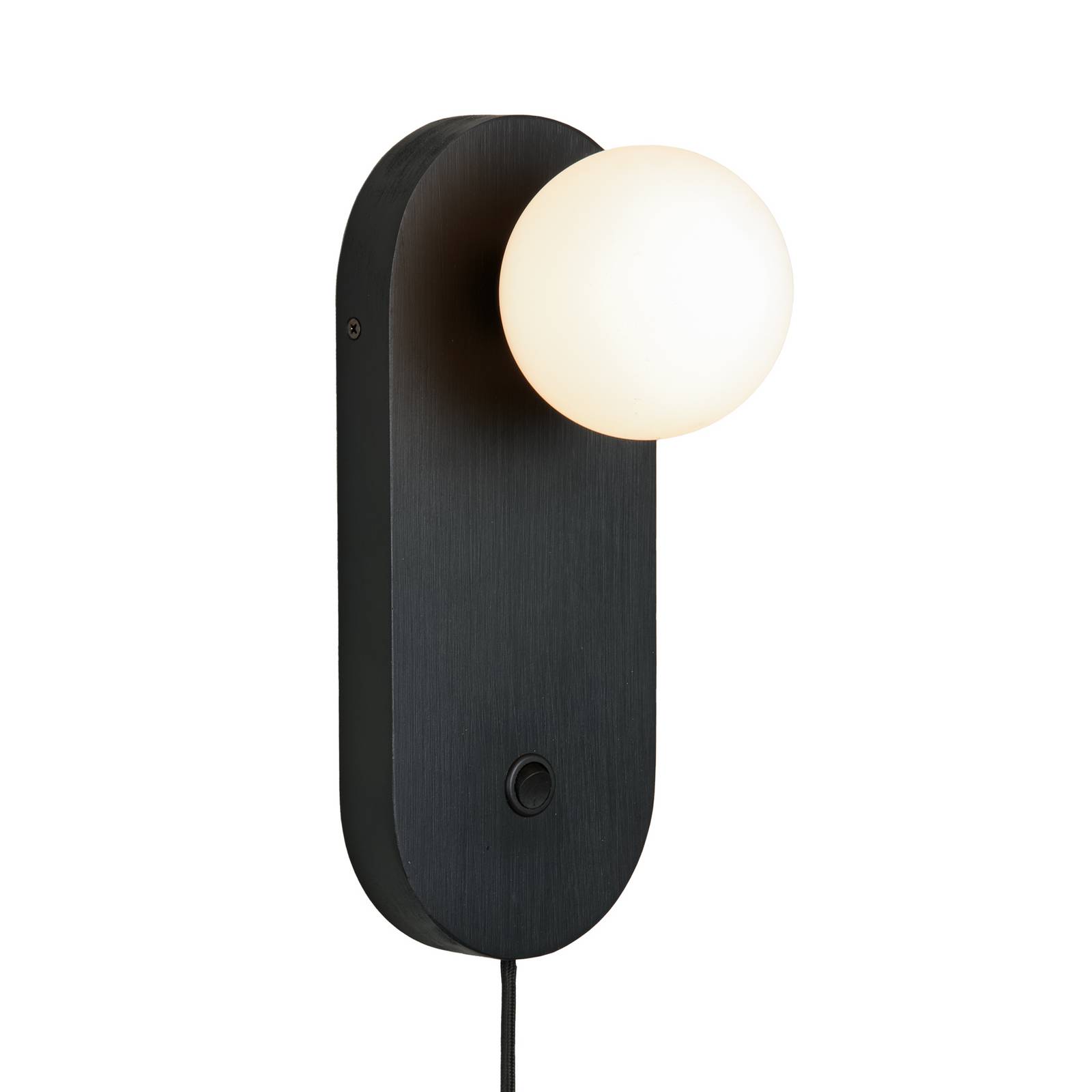 GOOD & MOJO Wandlampe Java, schwarz, Glas/Bambus, Stecker
