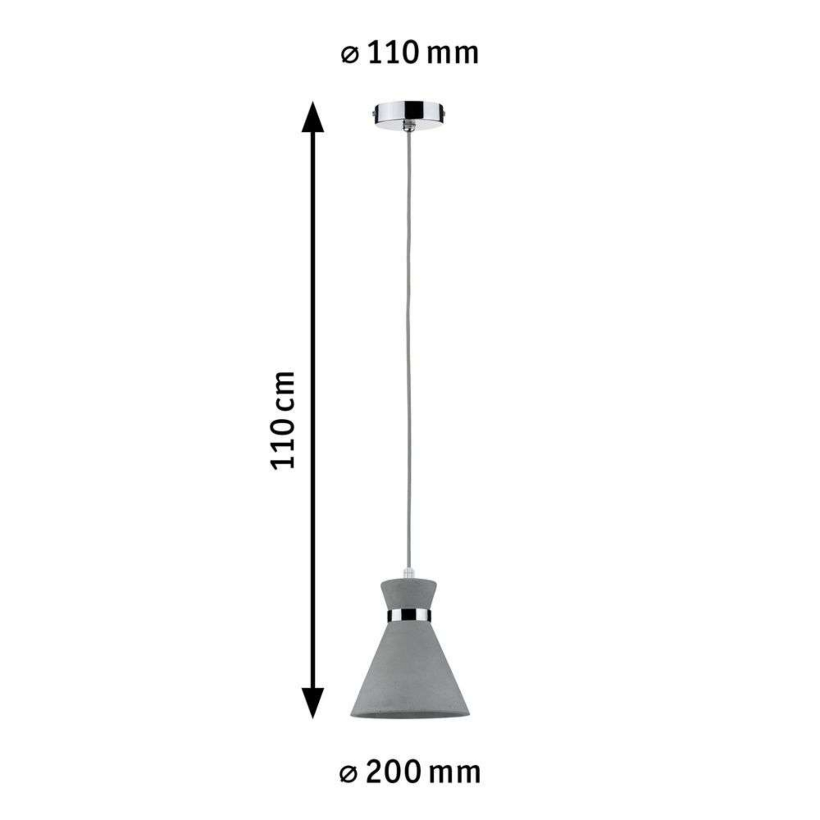 Verve Závěsné Svítidlo IP44 Dim. Grey/Chrom - Paulmann