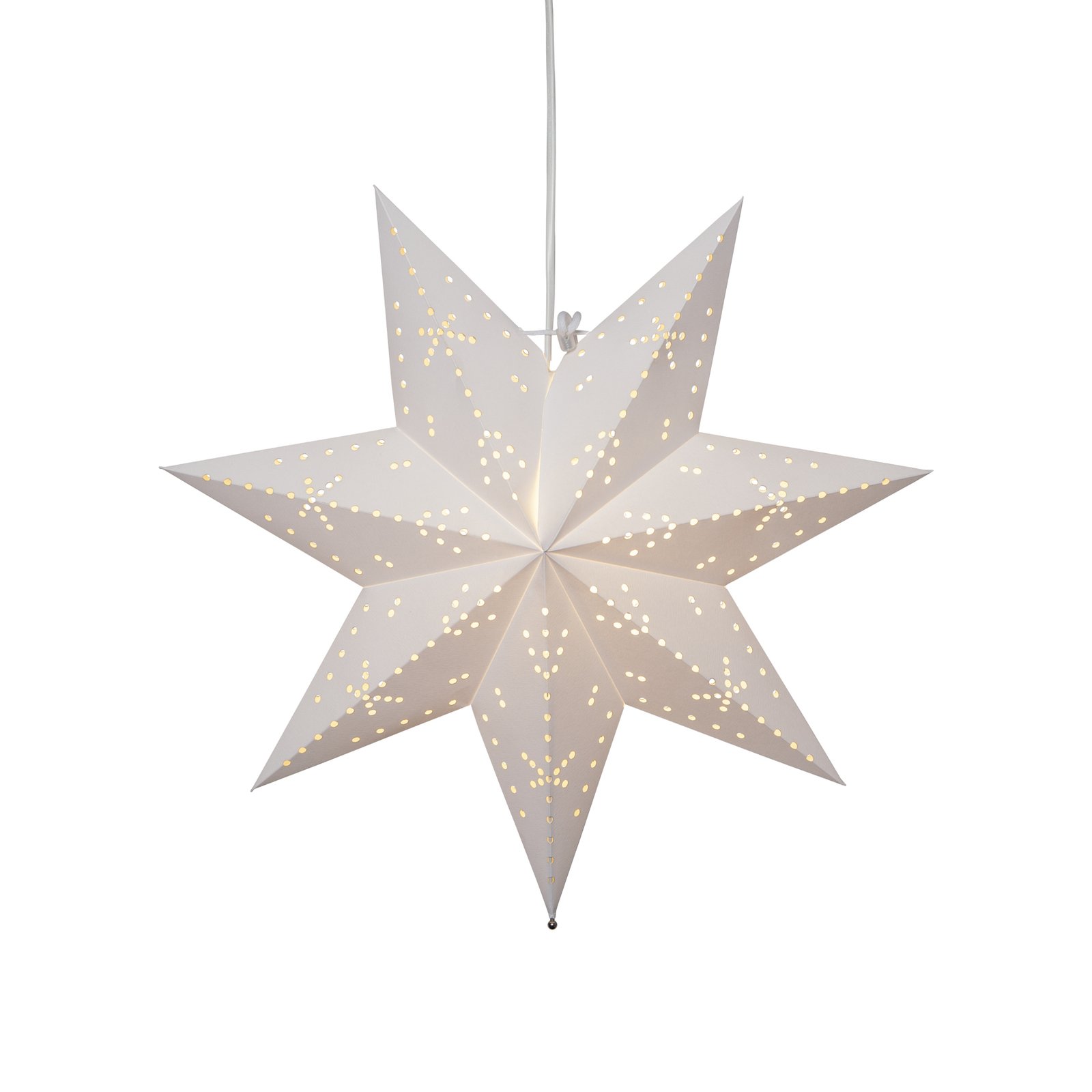 Classic paper star with an E14 socket, white