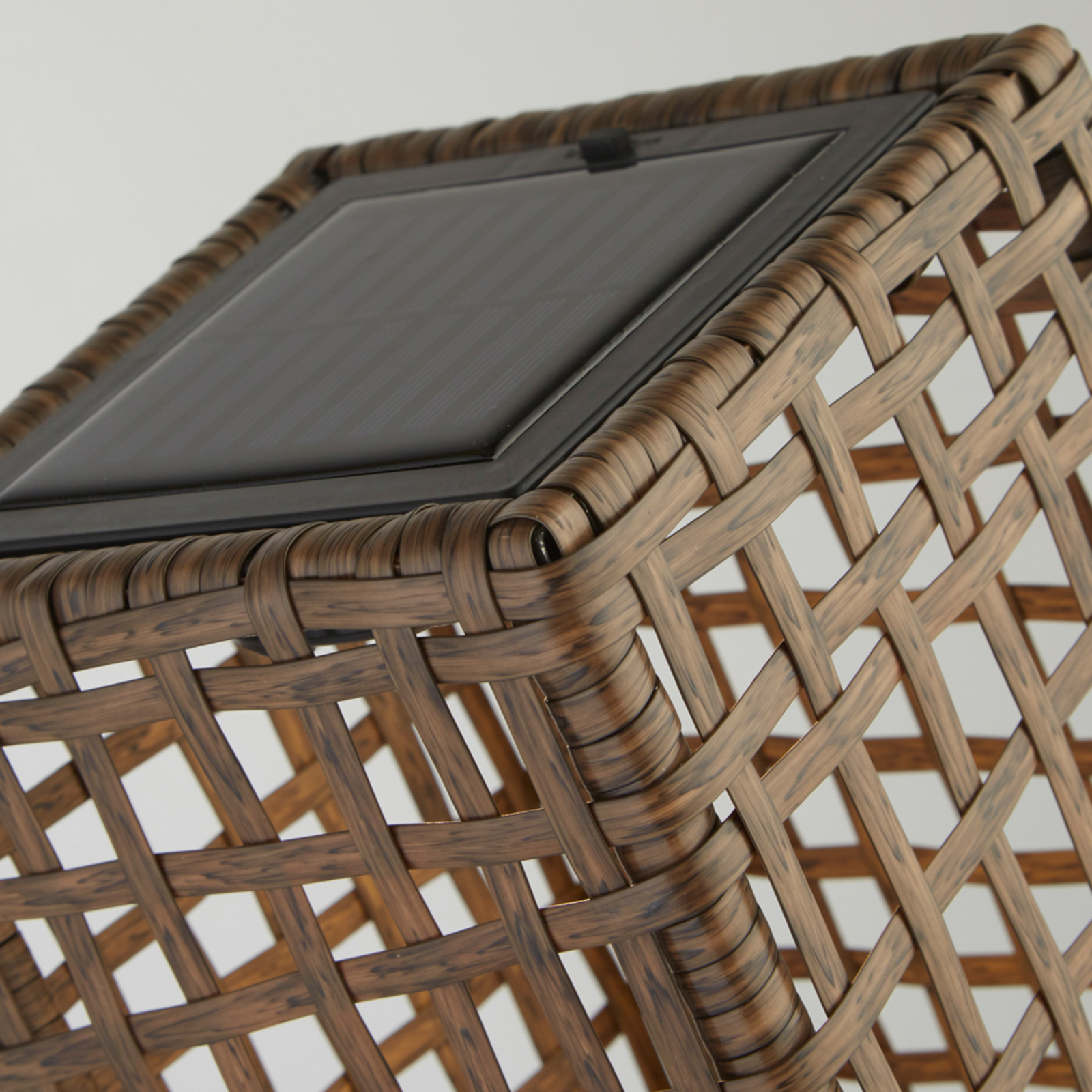 Solarna LED terasna svetilka Marcjanna, rjava, ratana, 47 cm