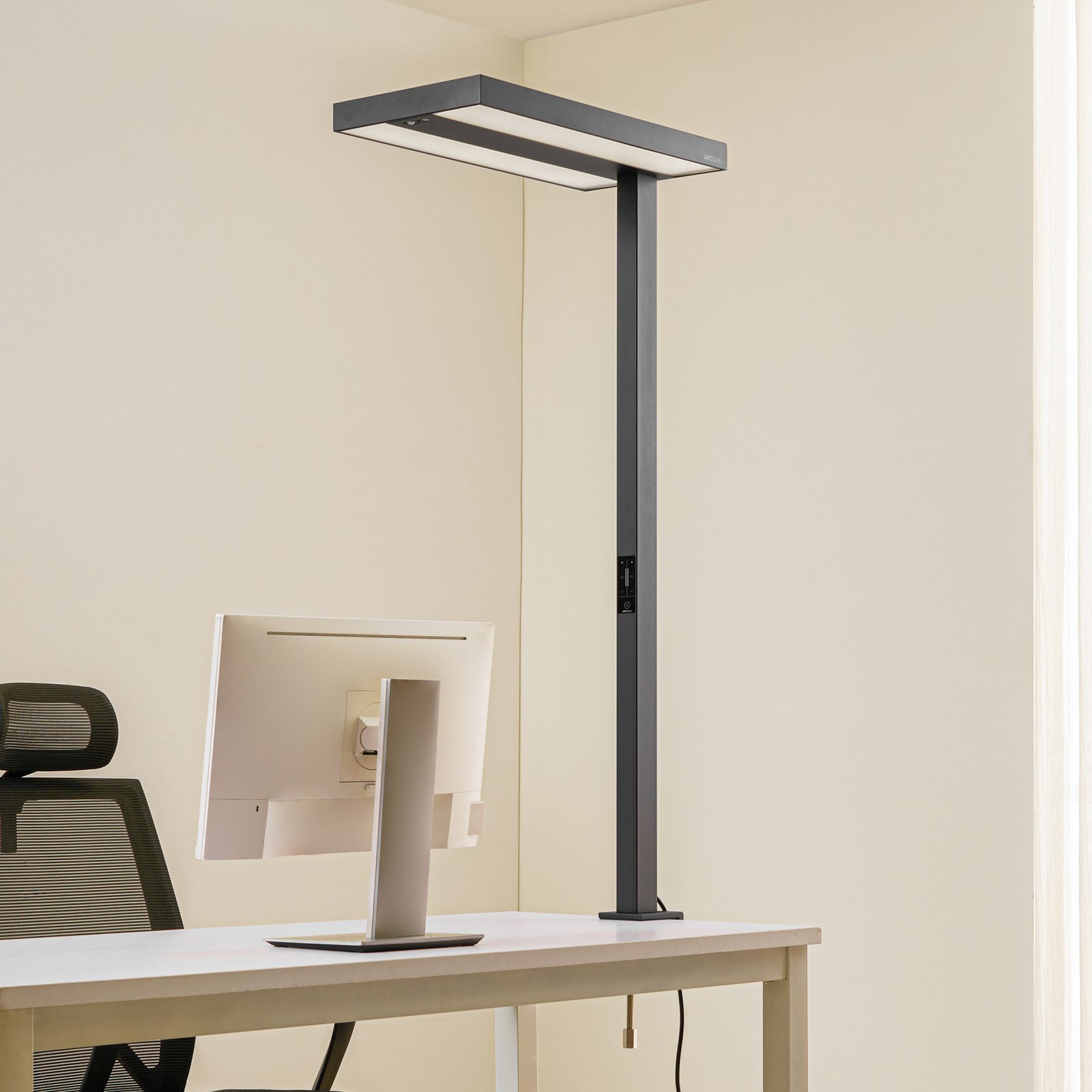 Lampe à pince LED Arcchio Logan noire, à intensité variable, capteur