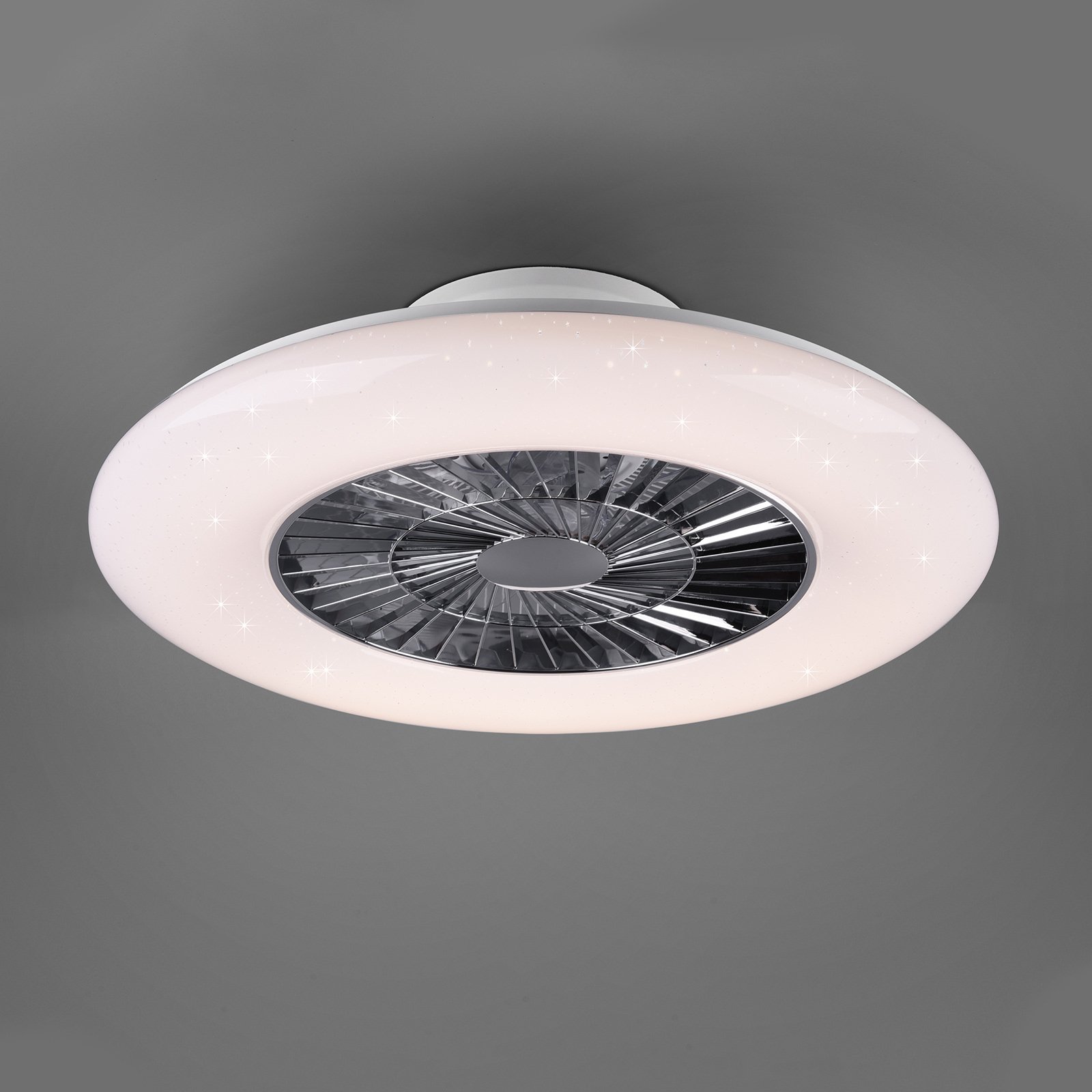 Вентилатор за таван Visby LED, Ø 60 см, регулируем бял