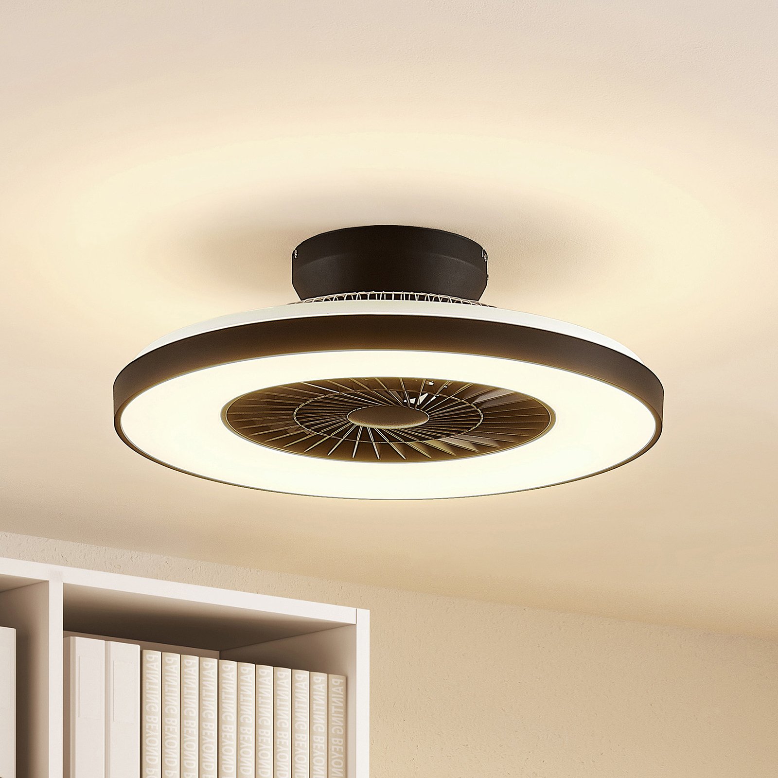 Starluna Orligo stropný LED ventilátor, čierny