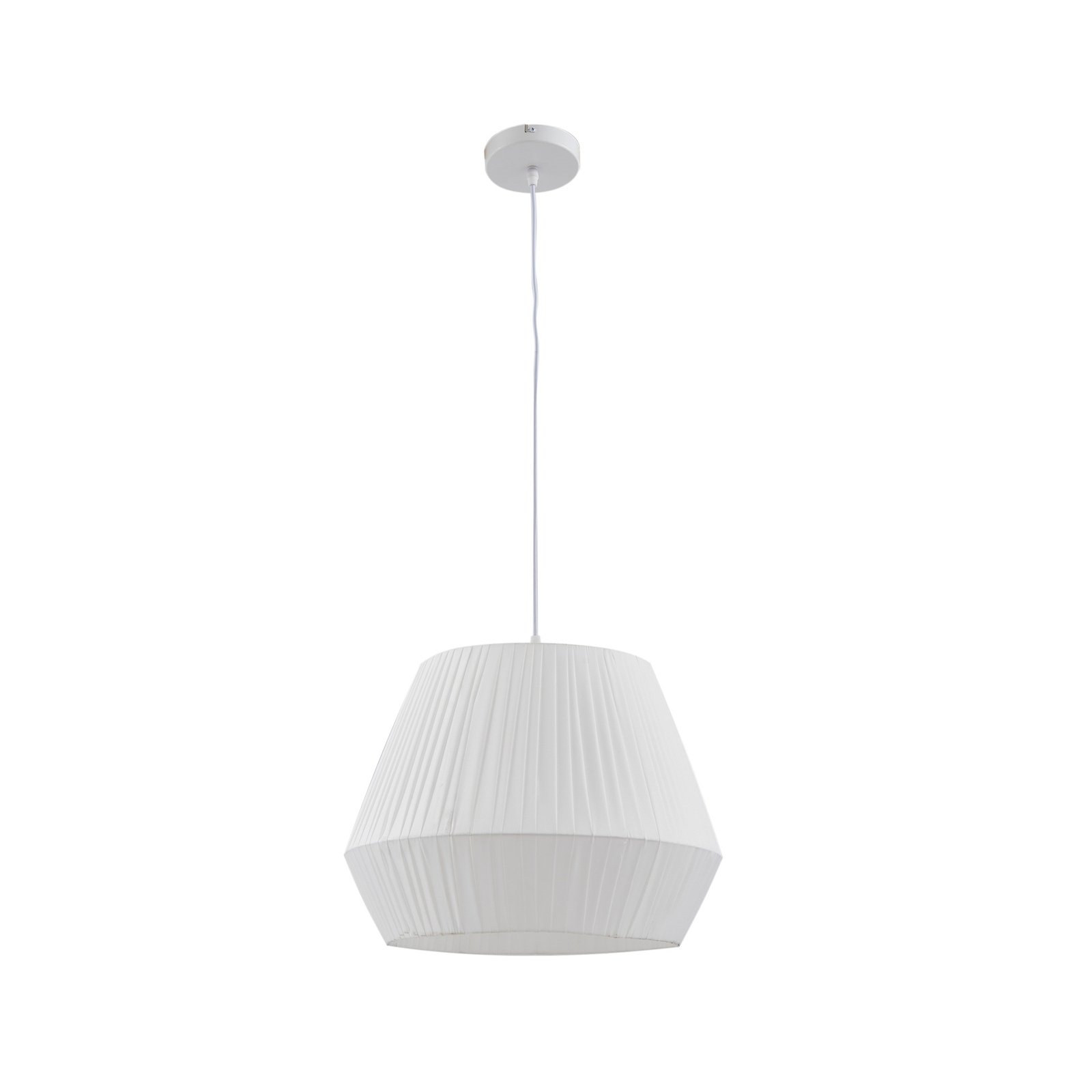 Lindby Vitore pendant light, Ø 40 cm, textile, white