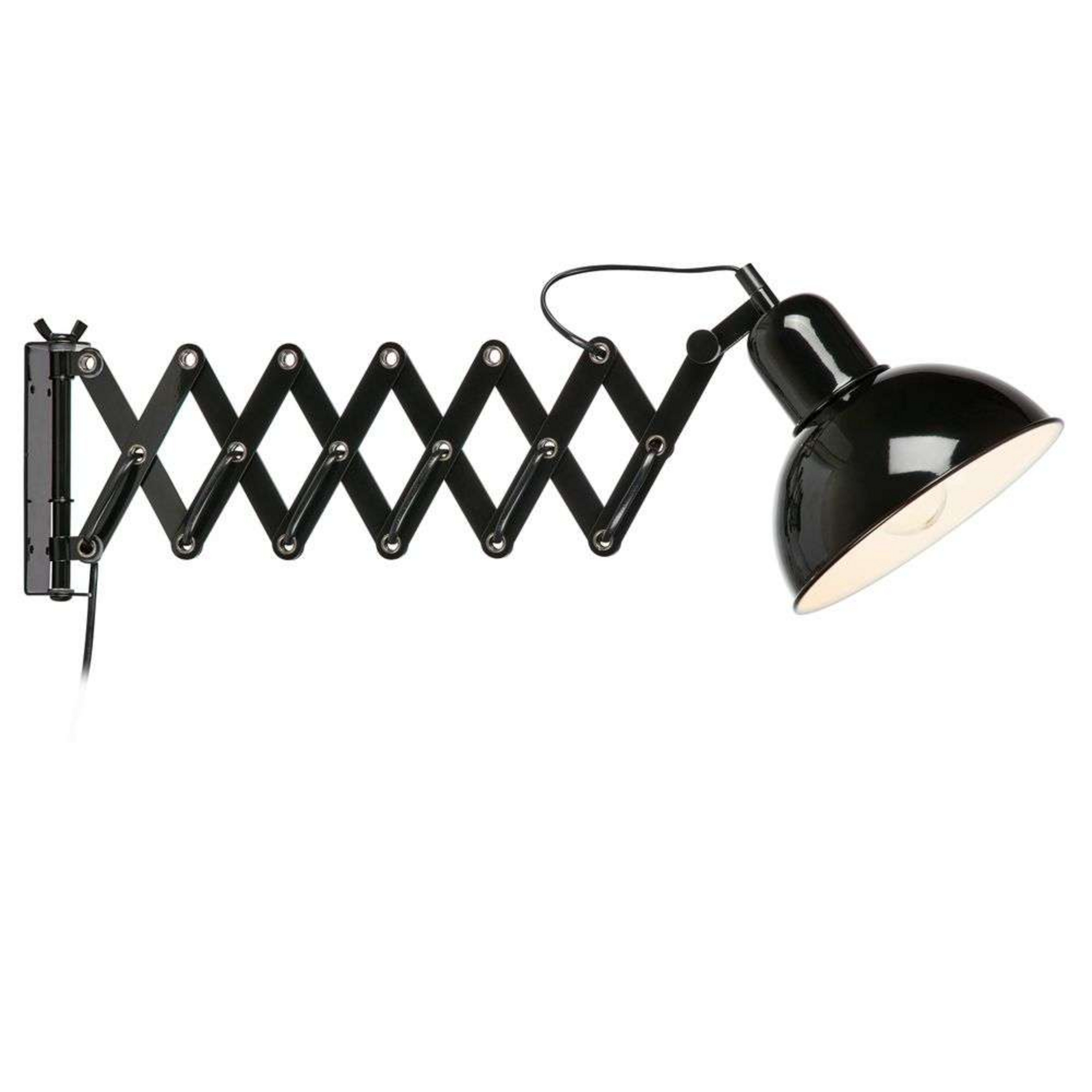 Riggs vägglampa, svart, 50 cm, justerbar – Markslöjd