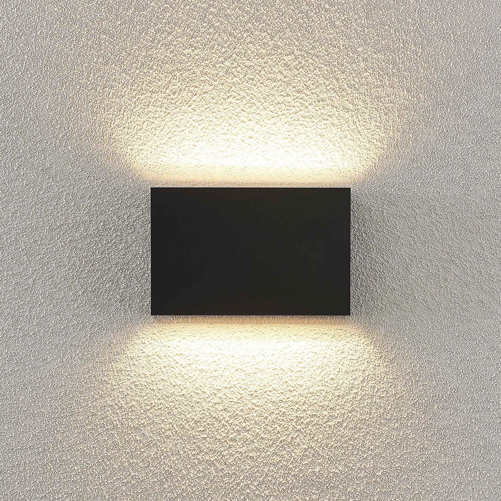 Lindby LED utomhusvägglampa Jarte, 20cm, upp/ner, mörkgrå