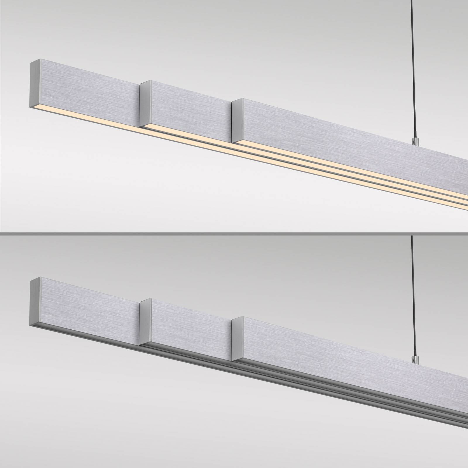Paul Neuhaus żyrandol LED Adriana Comfort Lift, aluminium, CCT