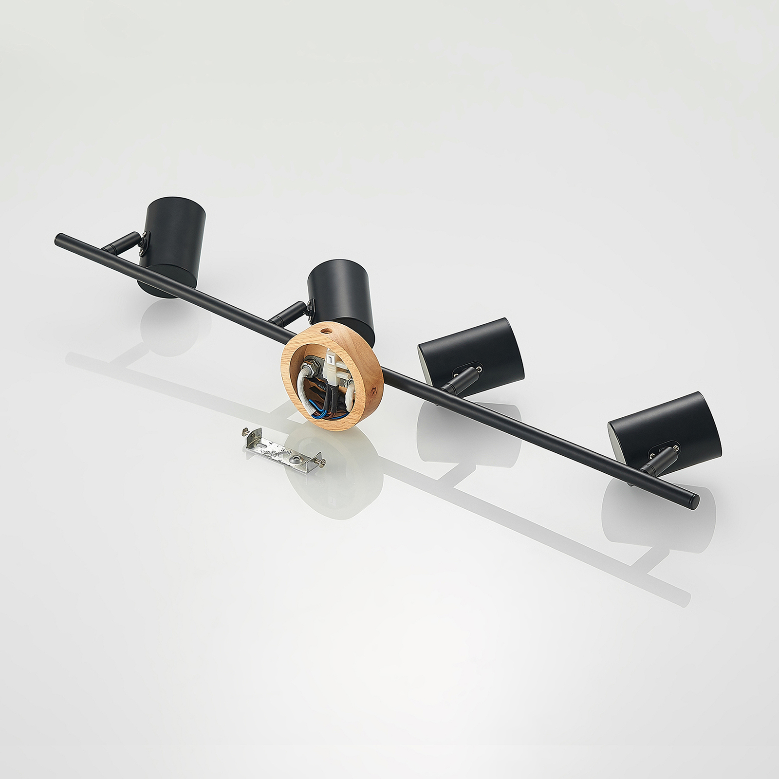 Xiomara 4 Lampa Sufitowa Black/Light Wood - Lindby