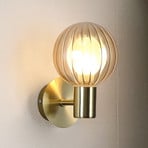 Vannas istabas sienas lampa Lumisphere, krēmkrāsas/misiņa krāsas, augstums 12 cm