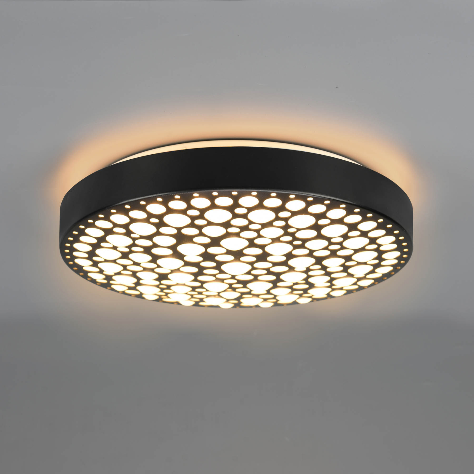LED lubinis šviestuvas "Chizu" Ø 40,5 cm, reguliuojamas RGB, juodas