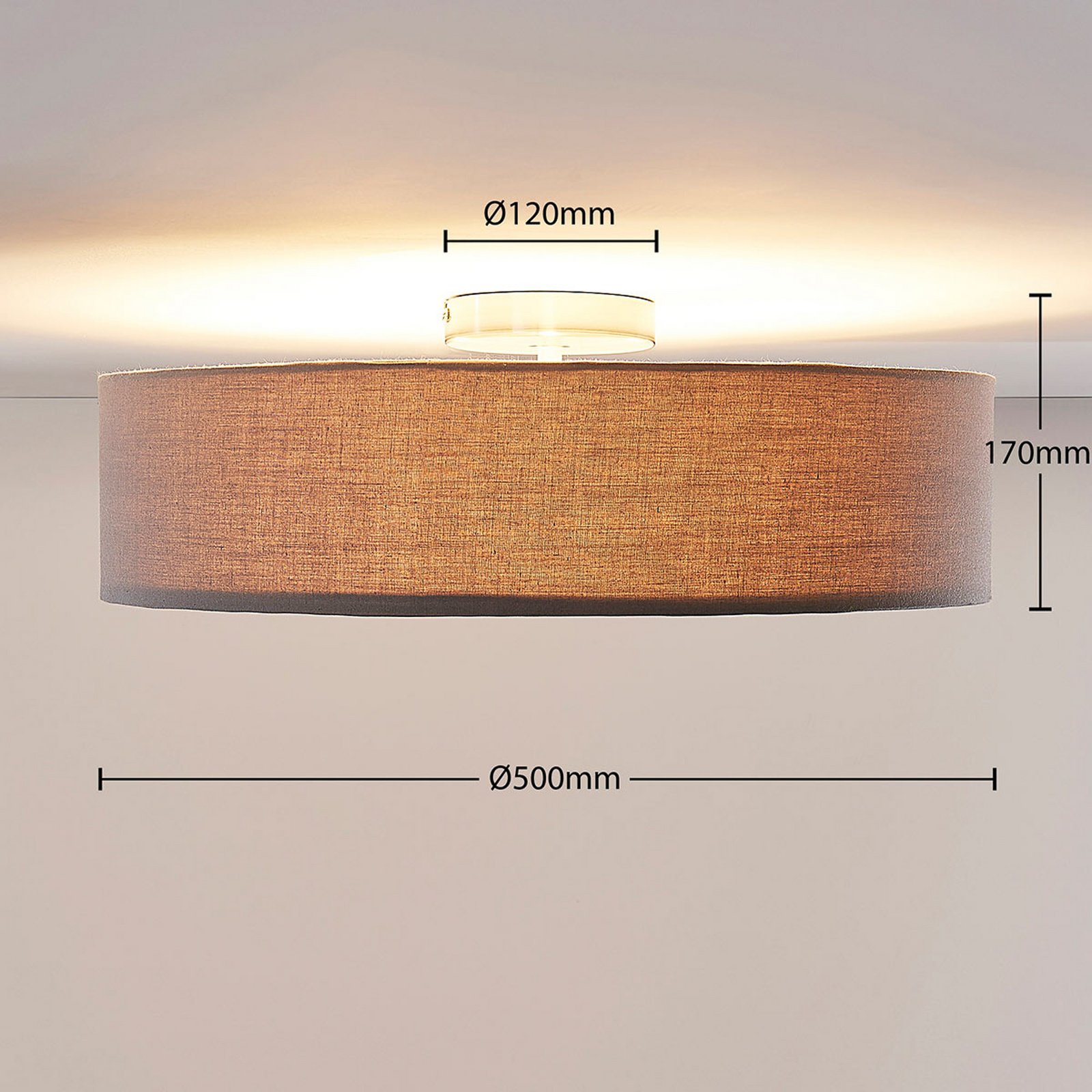 Sebatin Ceiling Lamp Ø50 Grey/White/Nickel - Lindby