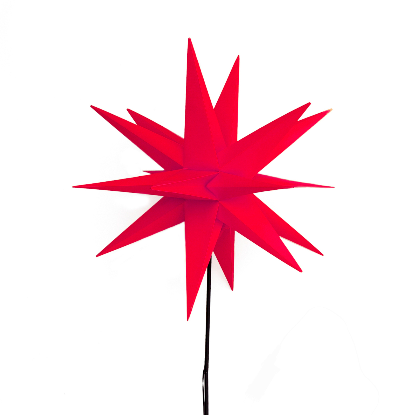 Lauko LED žvaigždė su įžeminimo smaile, Ø 55 cm, raudona
