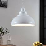Vintage závesná lampa Albertine, kovová, biela