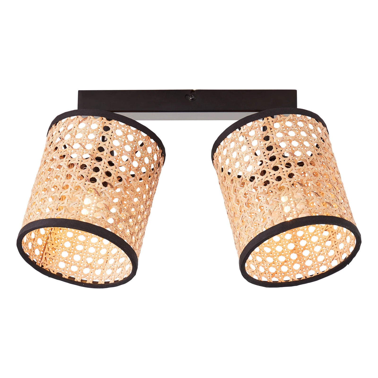Deckenstrahler Wiley, zweiflammig mit Rattan