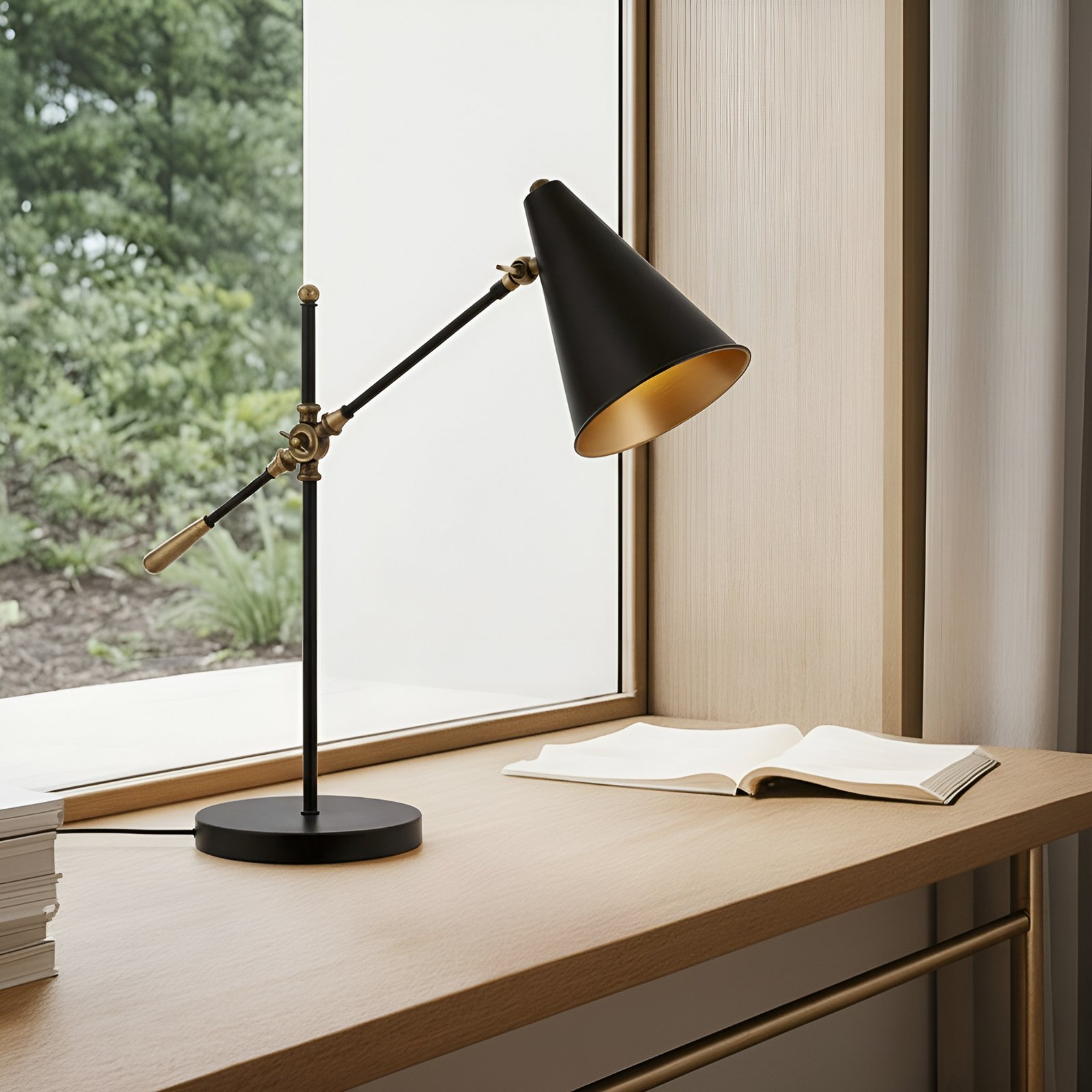 Nelu table lamp, black, height 60 cm, metal, adjustable Nelu table lamp, black, height 60 cm, metal, adjustable
