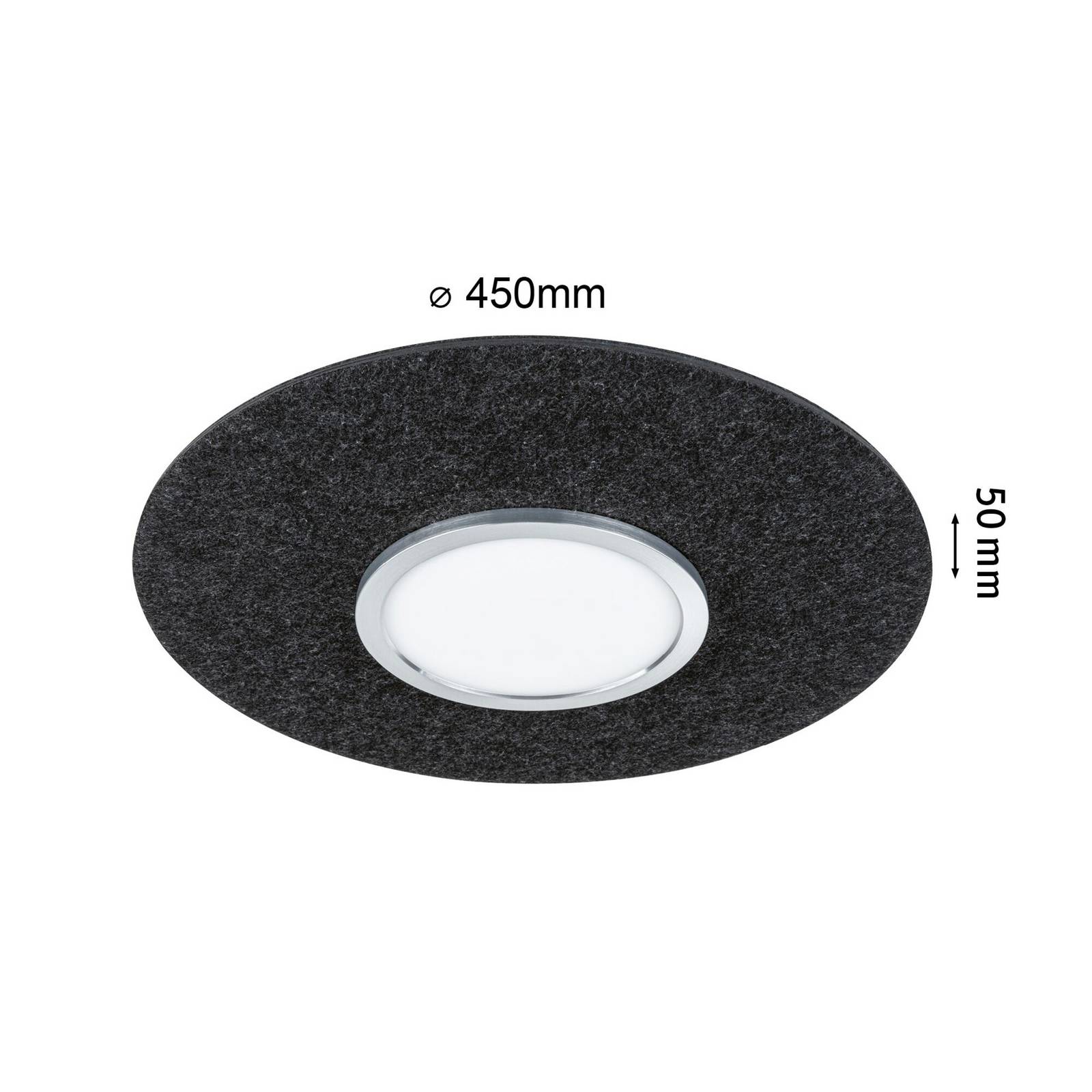 Paulmann Smart Lampa sufitowa LED Tulga, antracyt Ø 45 cm Filc