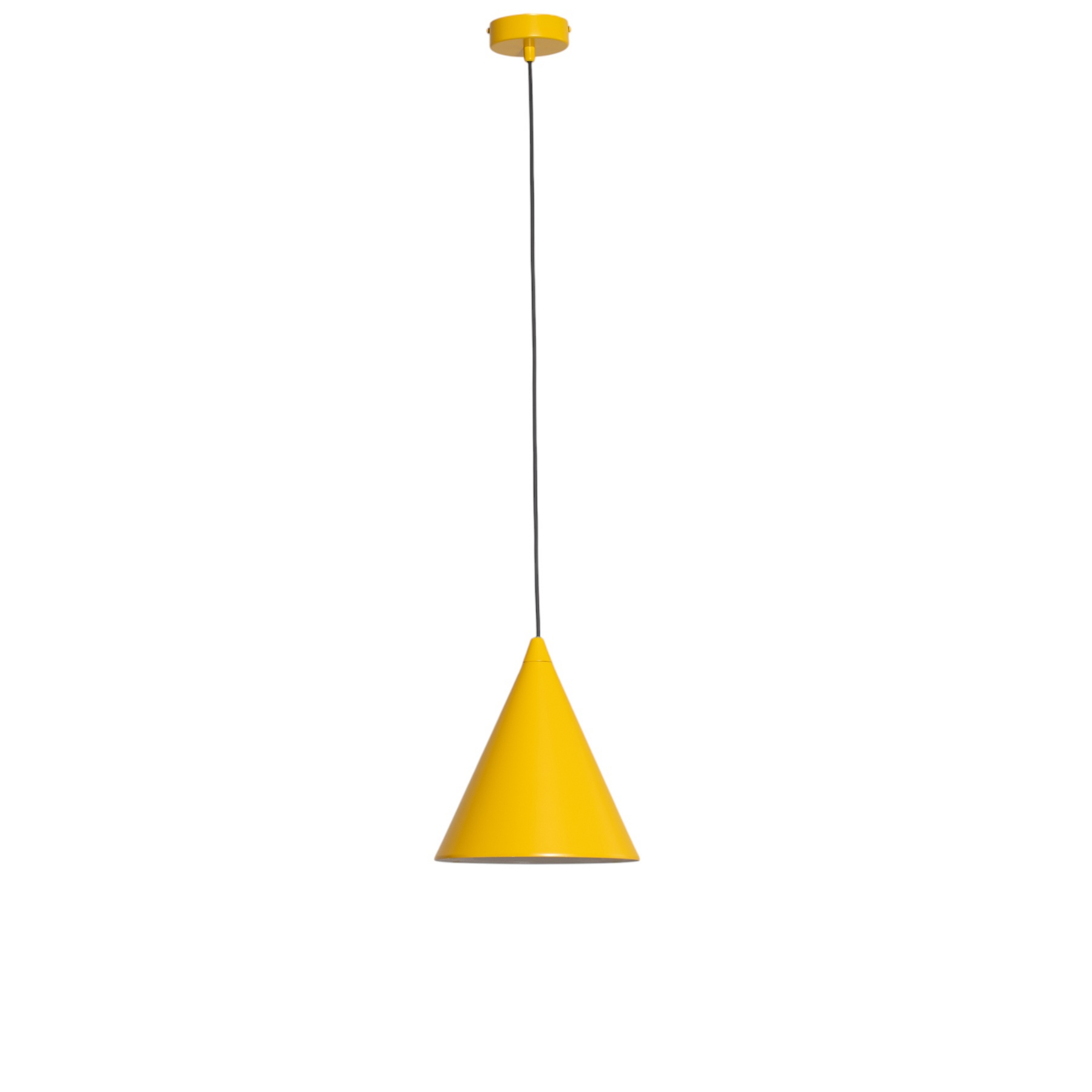 Form hanging light, yellow metal, Ø 24 cm, cone shape - ALDEX