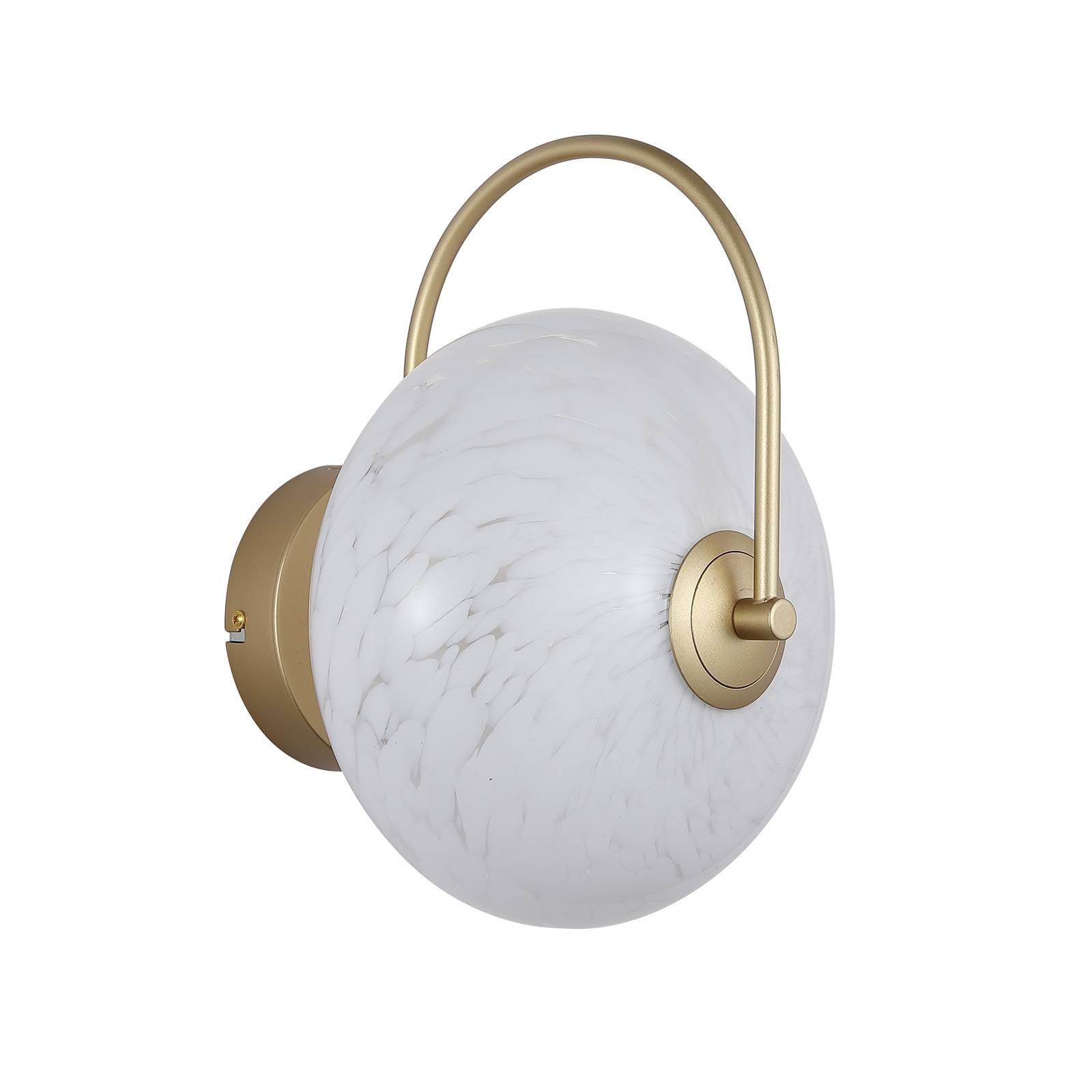 LED-Wandlampe Confetti, goldfarben/weiß, Breite 25 cm, Glas